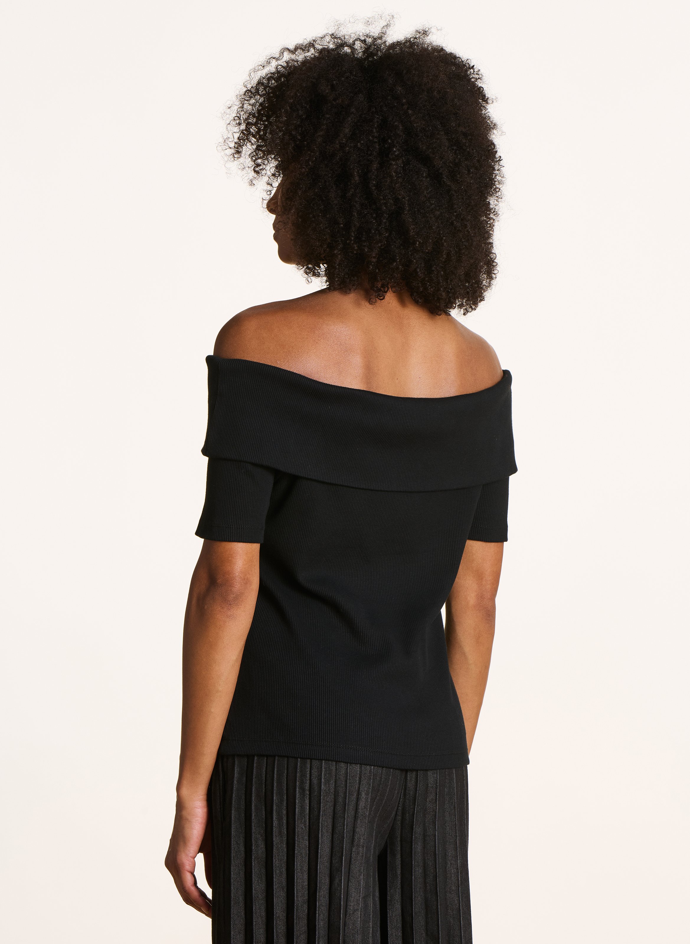 Top droit en coton bio LA FEE MARABOUTEE Noir