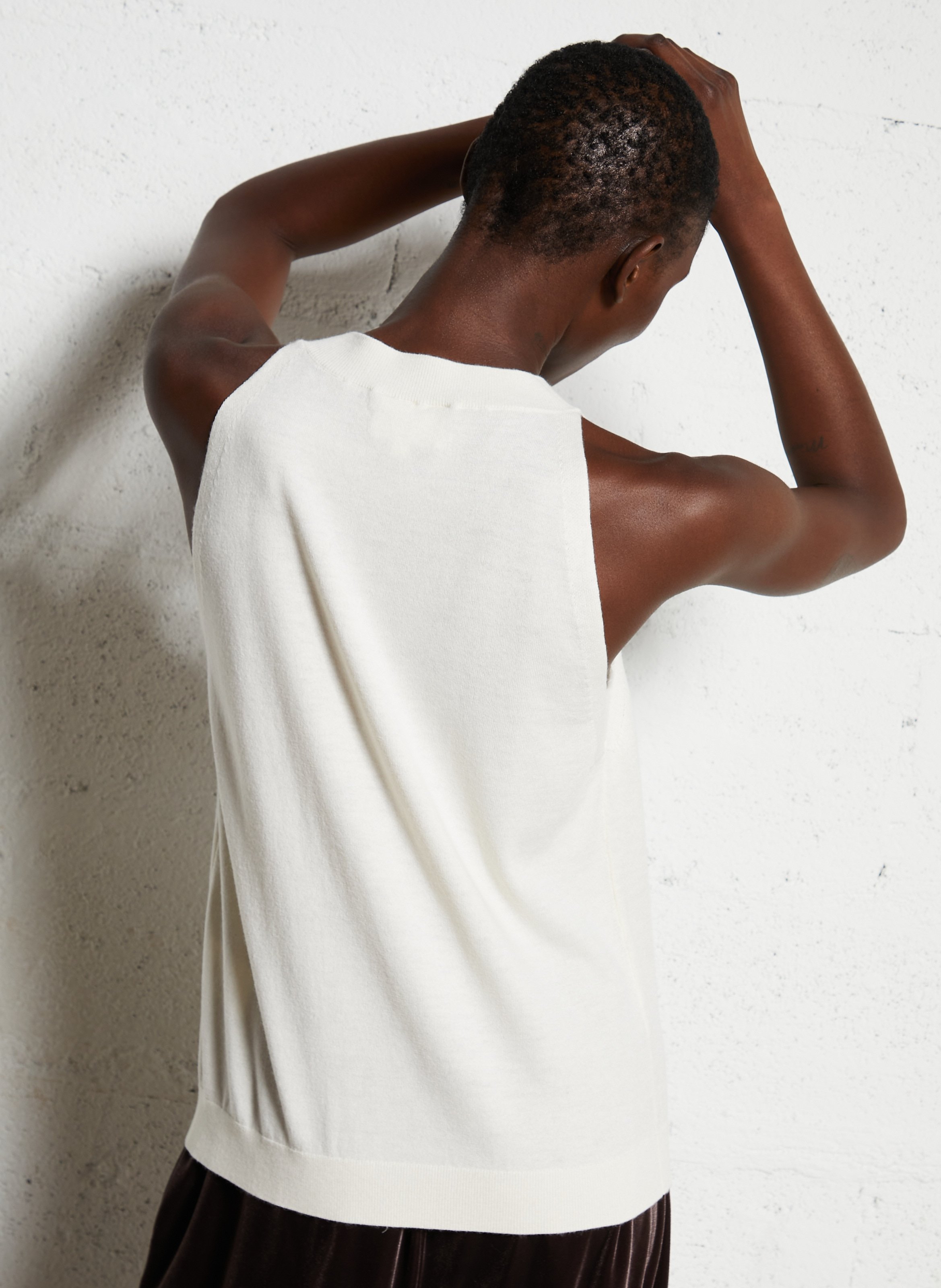 Débardeur droit en maille MAISON 123 Beige