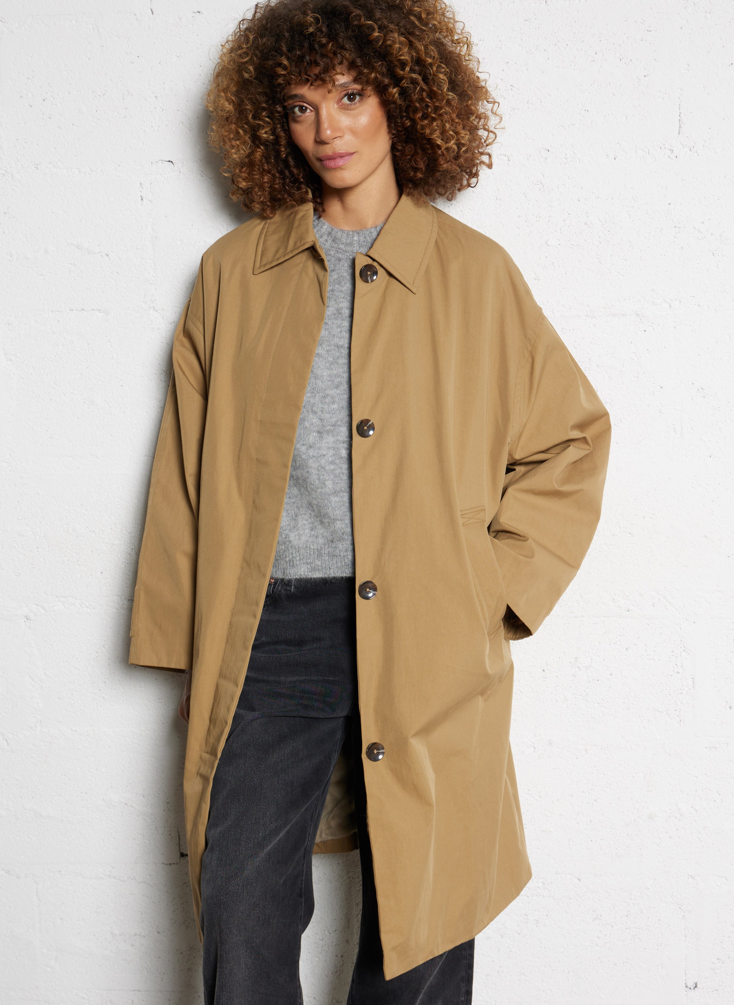 Oversized trenchcoat | katoenblend BELLEROSE Beige