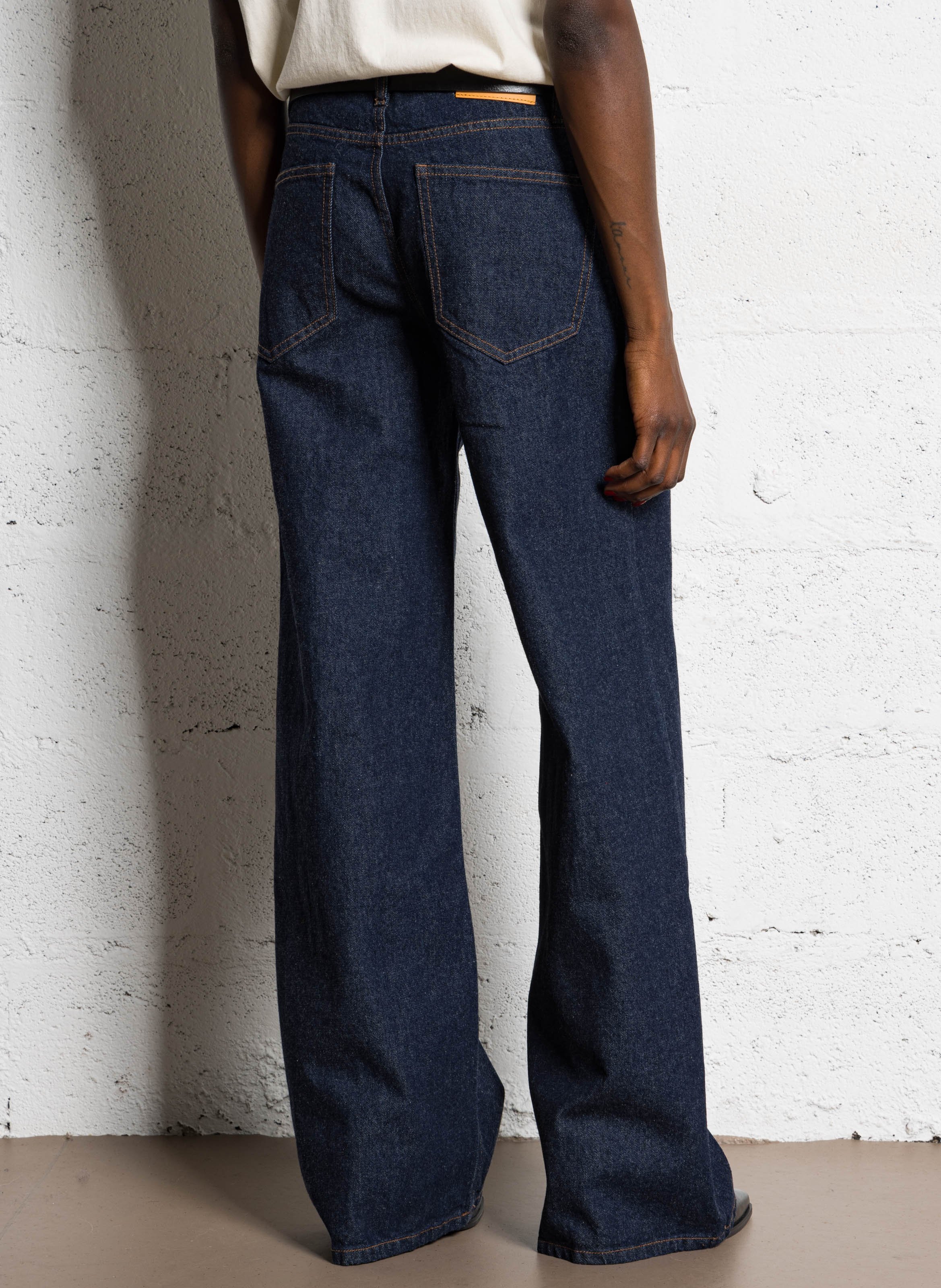 Jean large en coton LAB DIP Bleu