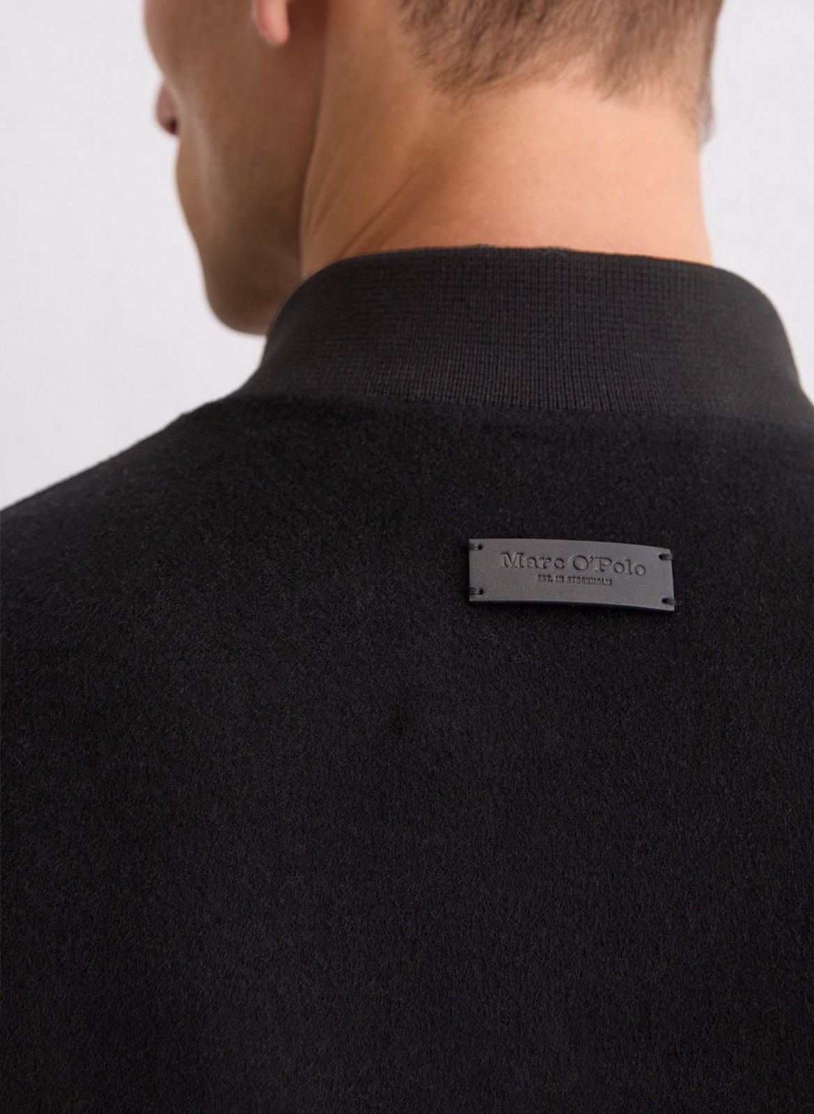 Veste droite zippée unie en laine mélangée MARC O'POLO Noir