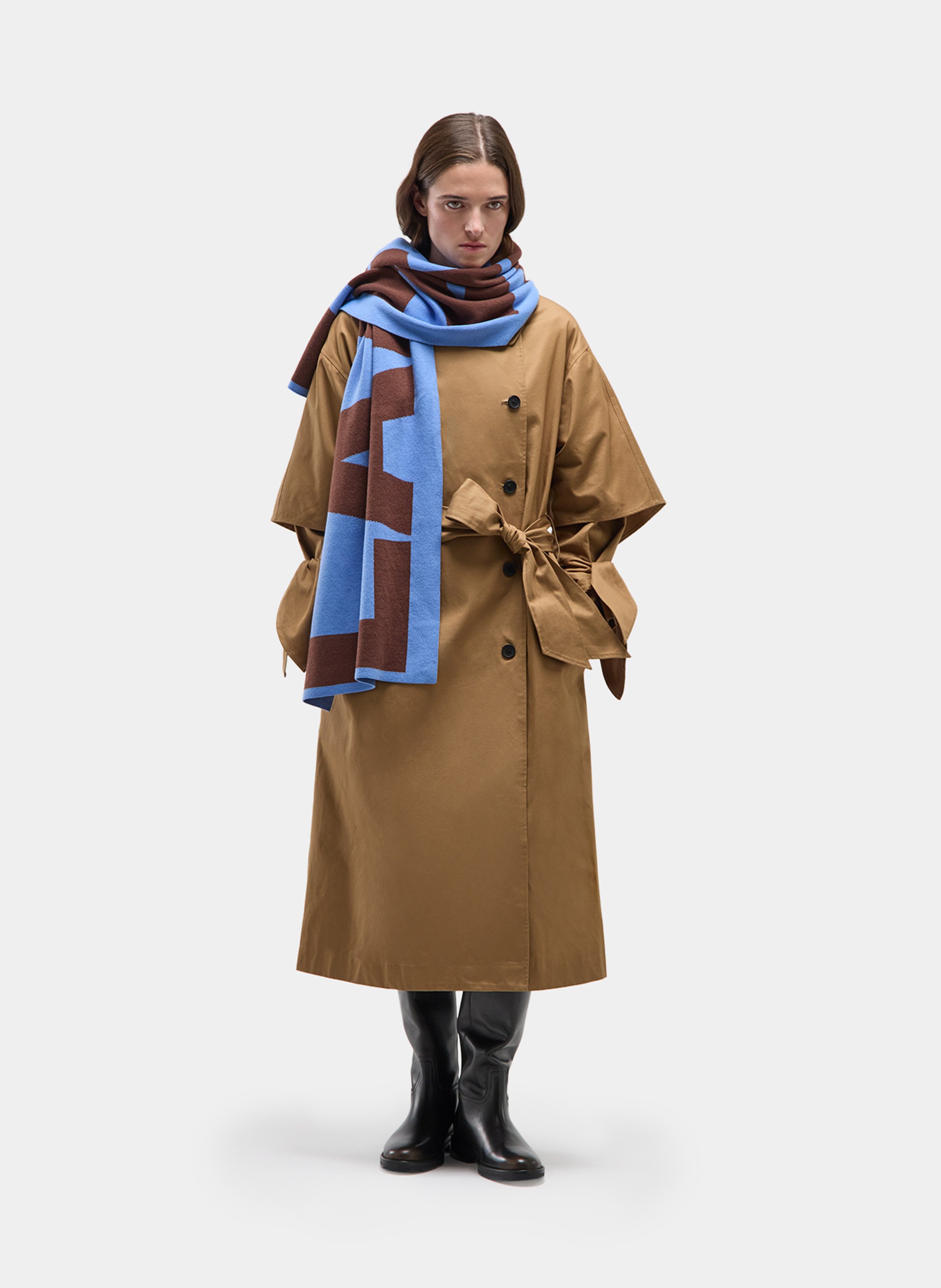 Cotton gabardine straight-cut trench LAAGAM Beige