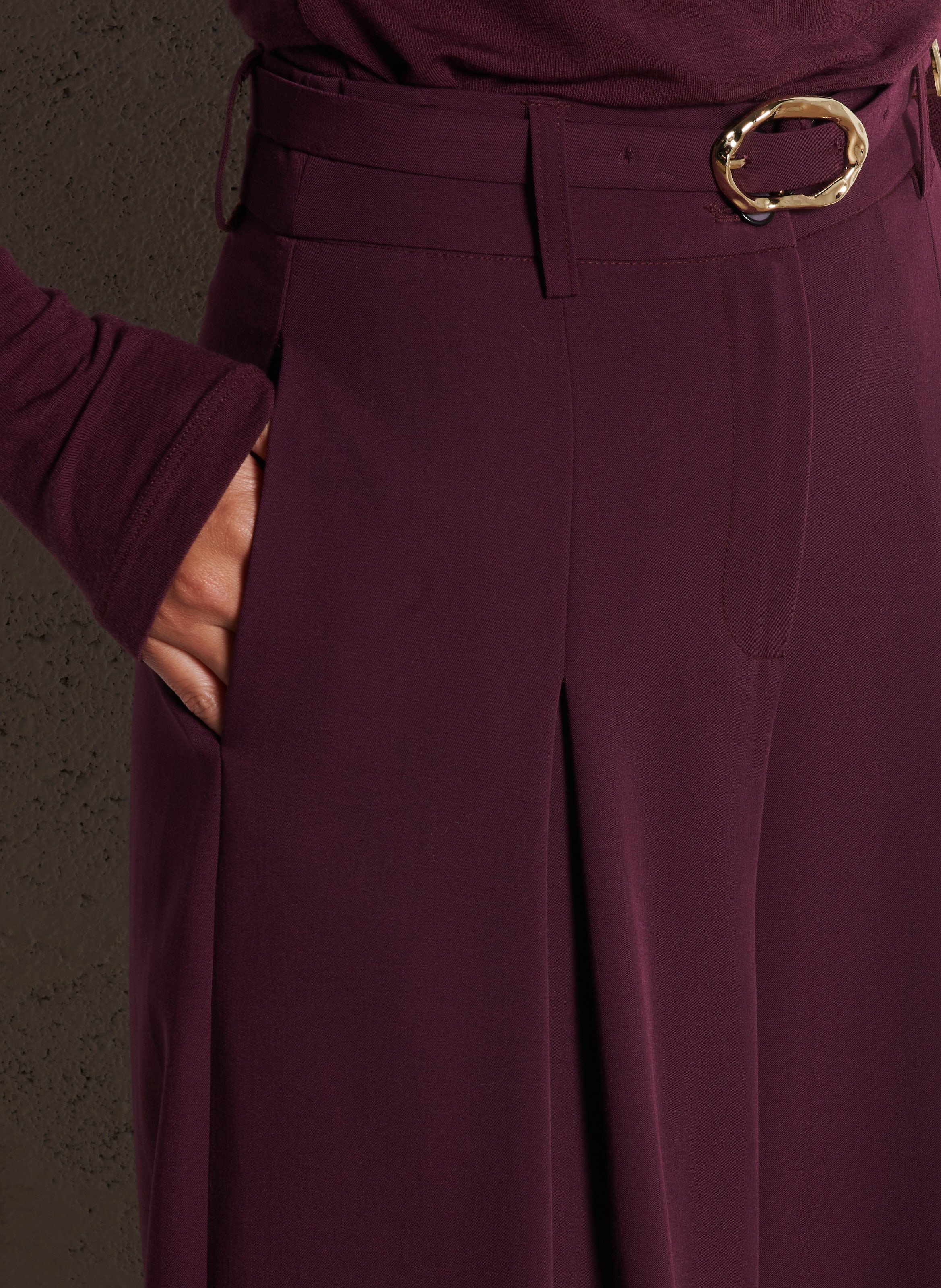 Pantalon ample taille haute ceinturé IMPERIAL Violet