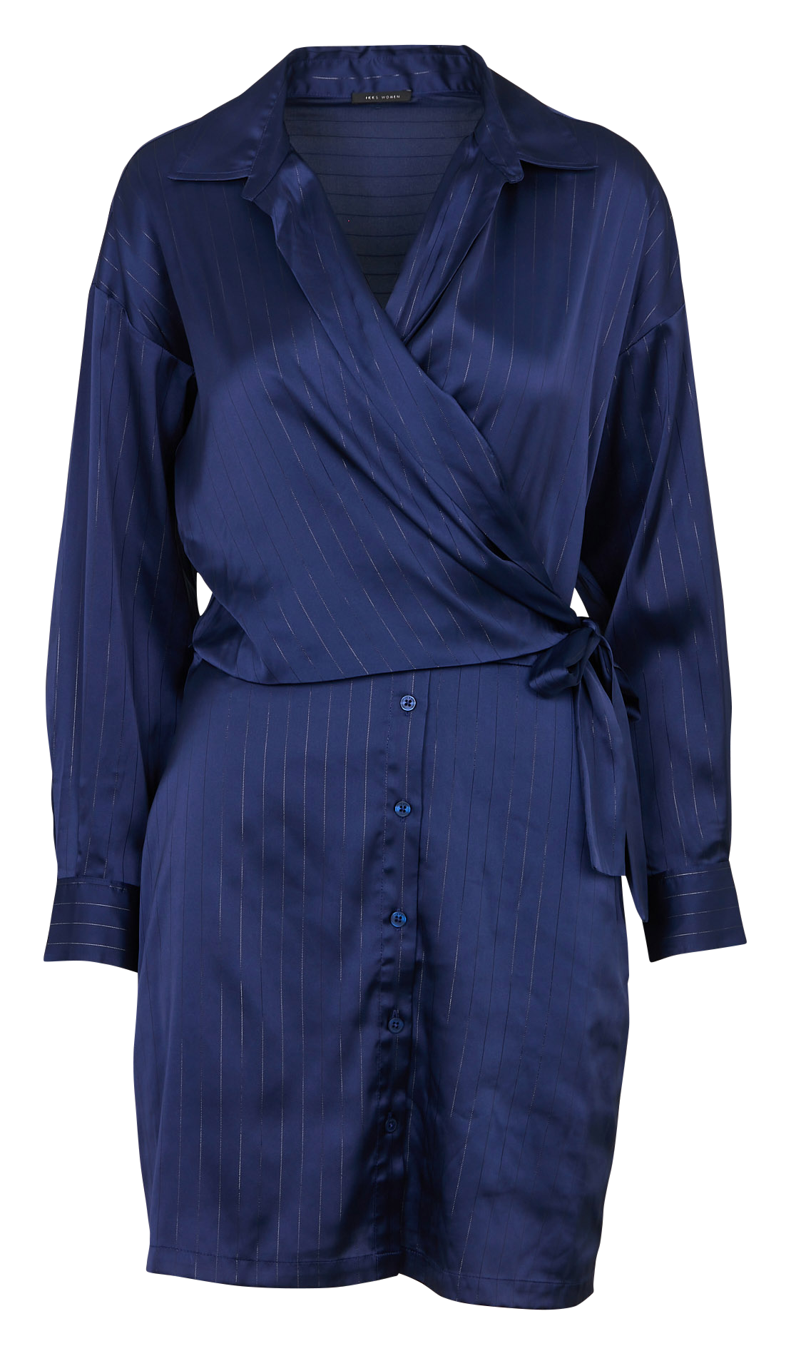 Striped straight shirt dress with classic collar IKKS Blue