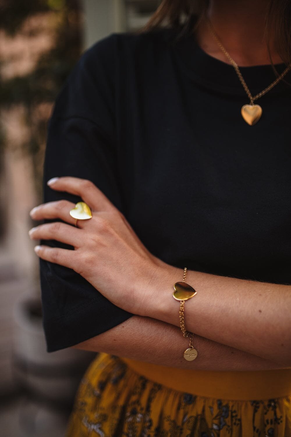 Golden heart-shaped bracelet in fine gold MONSIEUR SIMONE Golden