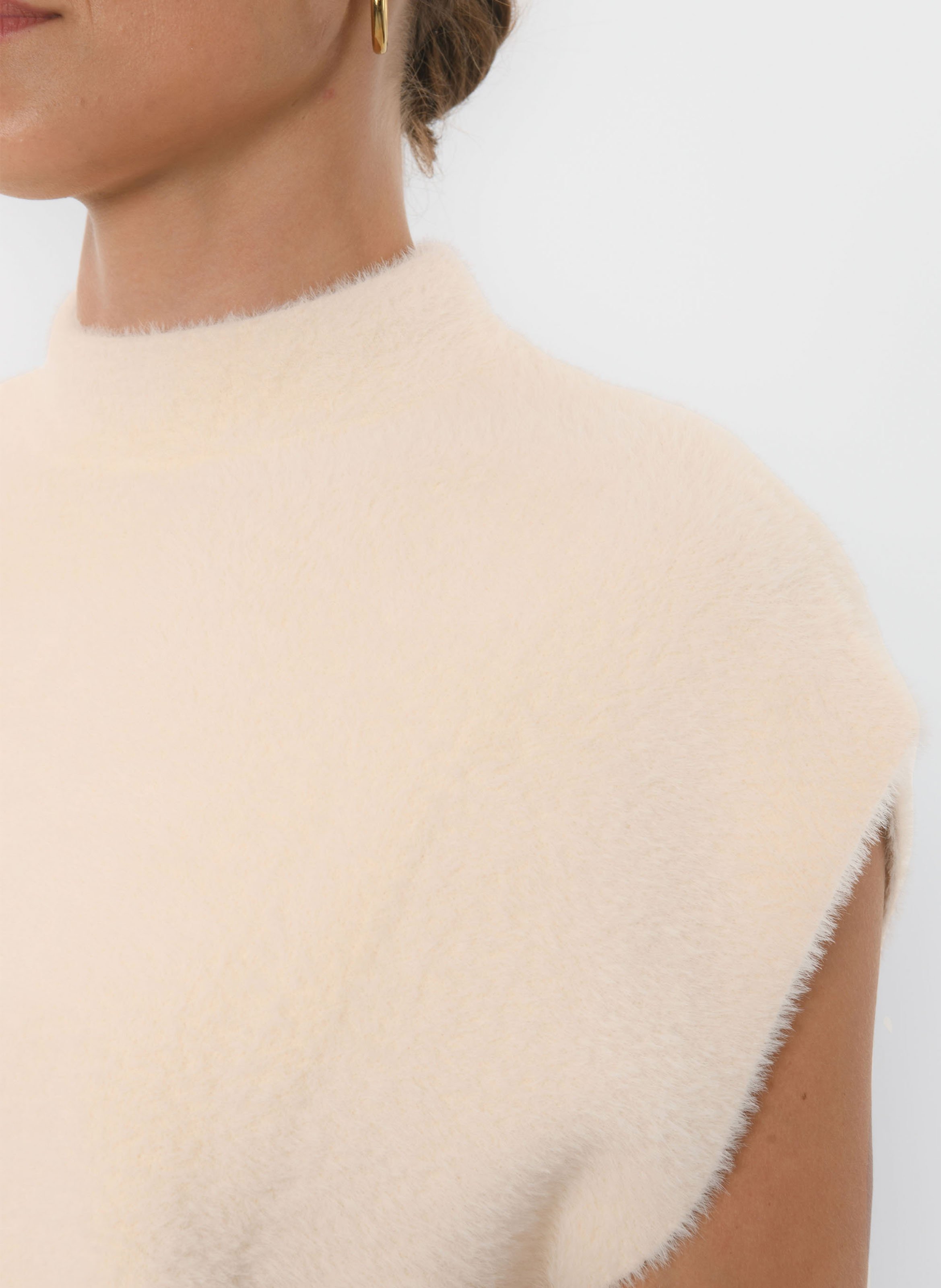 Pull oversize col montant KOOKAI Beige