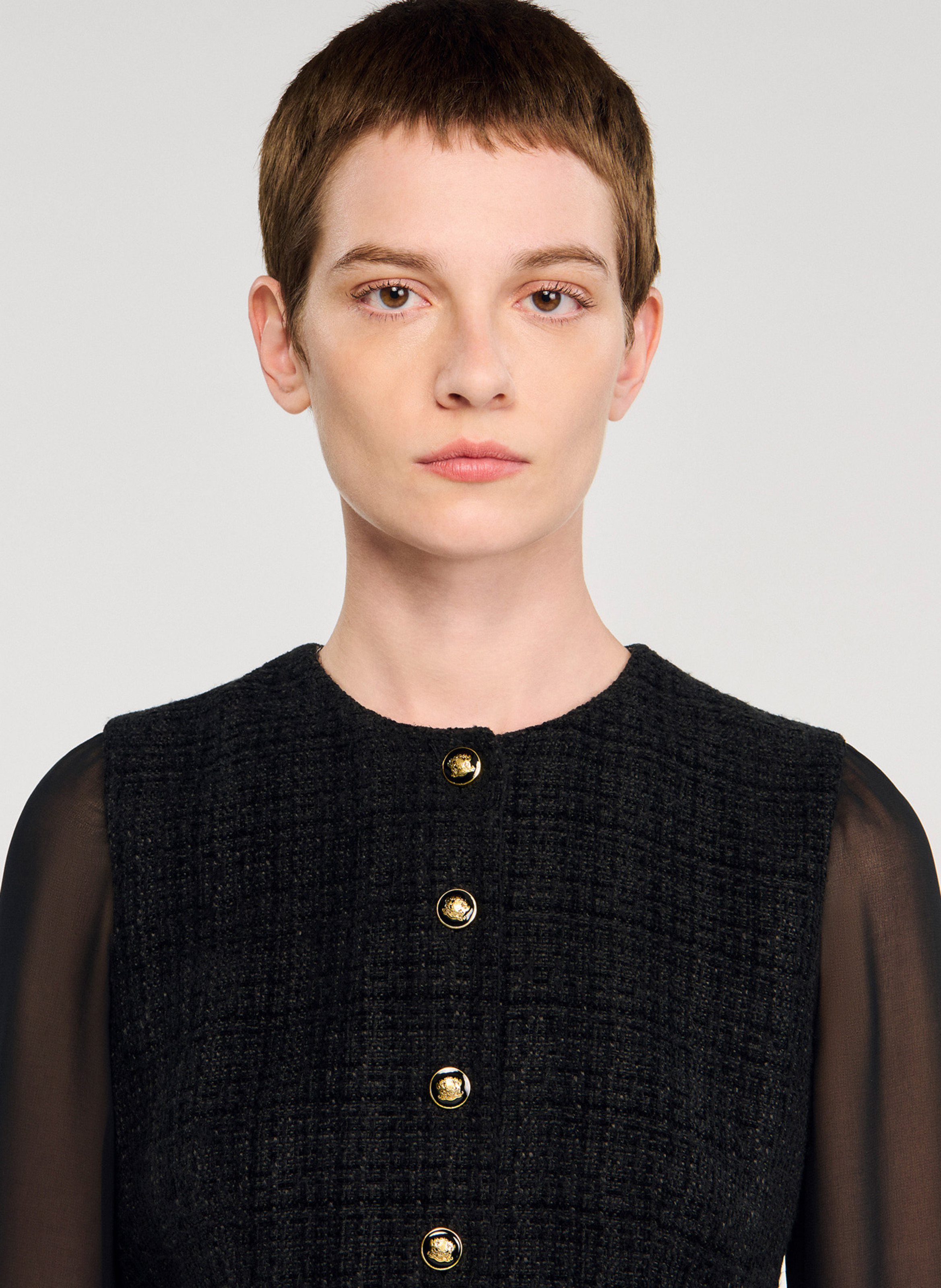 Robe courte col rond SANDRO Noir