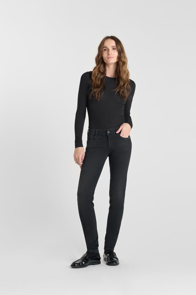Push-up slim jeans, length 34 LE TEMPS DES CERISES Black