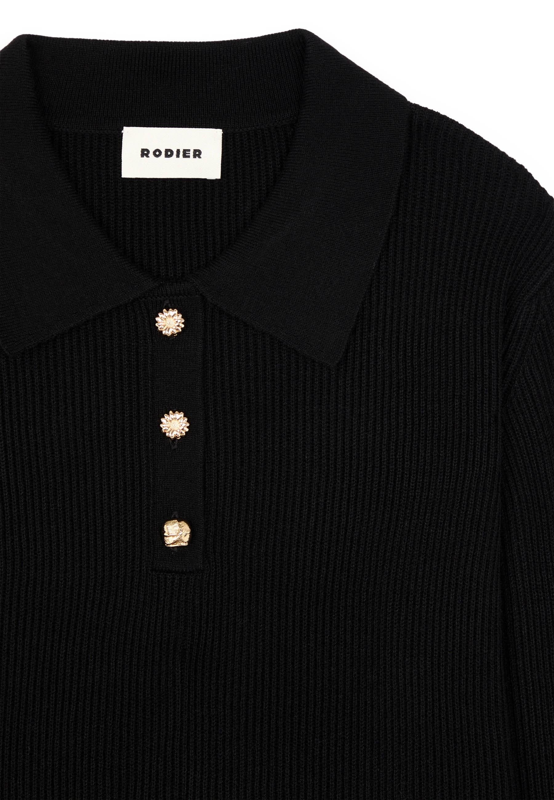 Ribbed polo RODIER Black