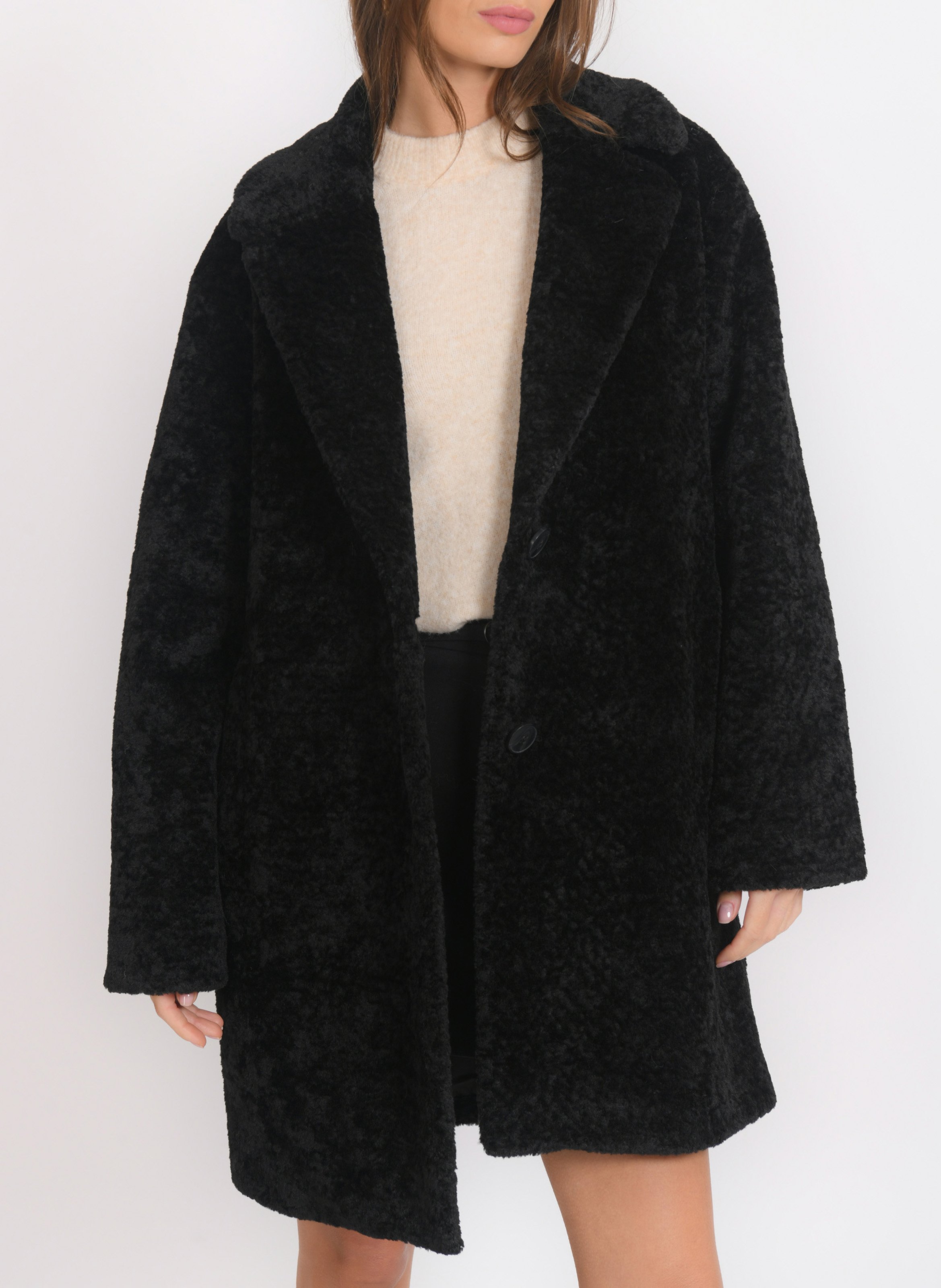 Manteau droit col tailleur KOOKAI Noir