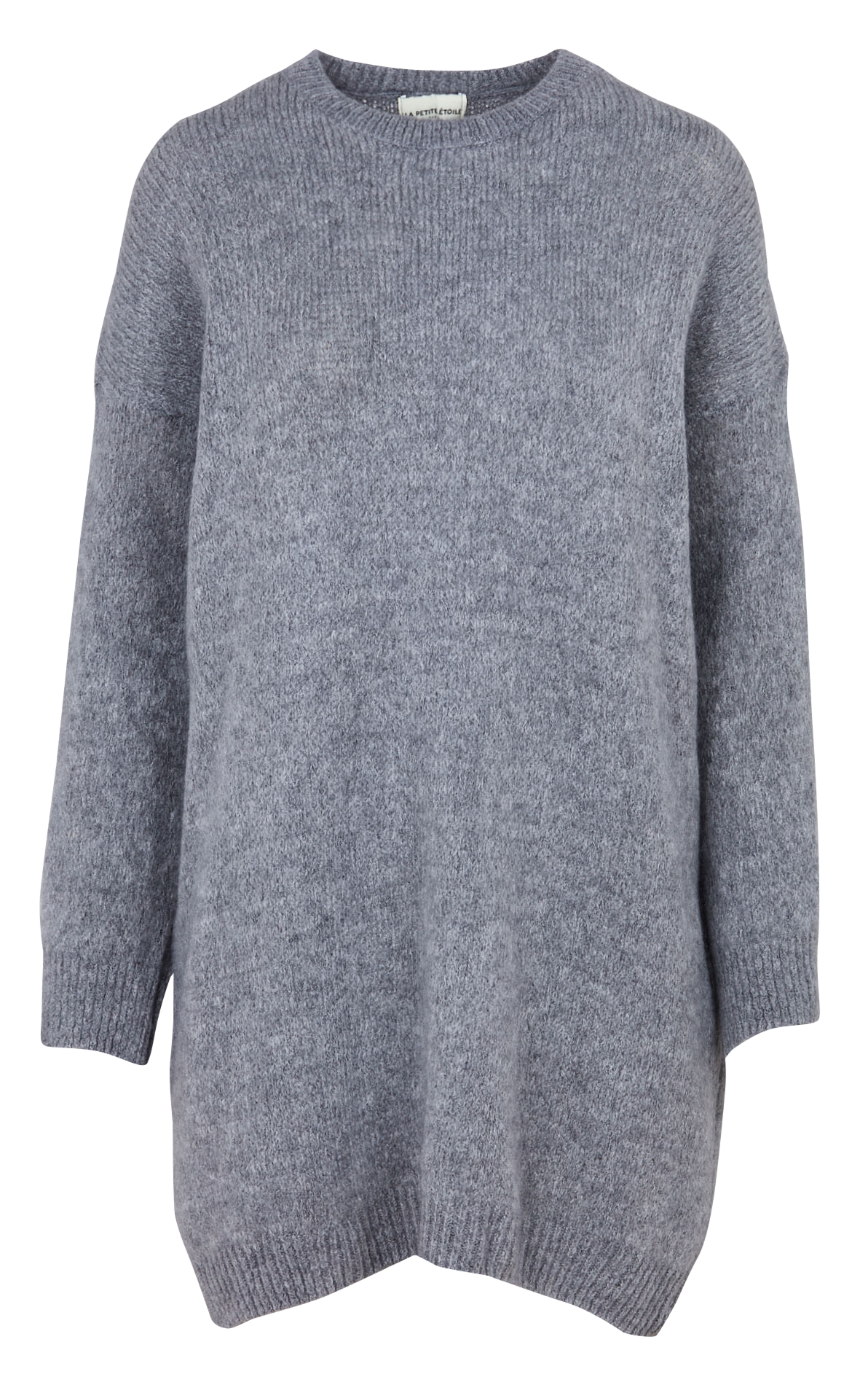 Jurk in rechte gebreide stof met ronde hals LA PETITE ETOILE Grijs