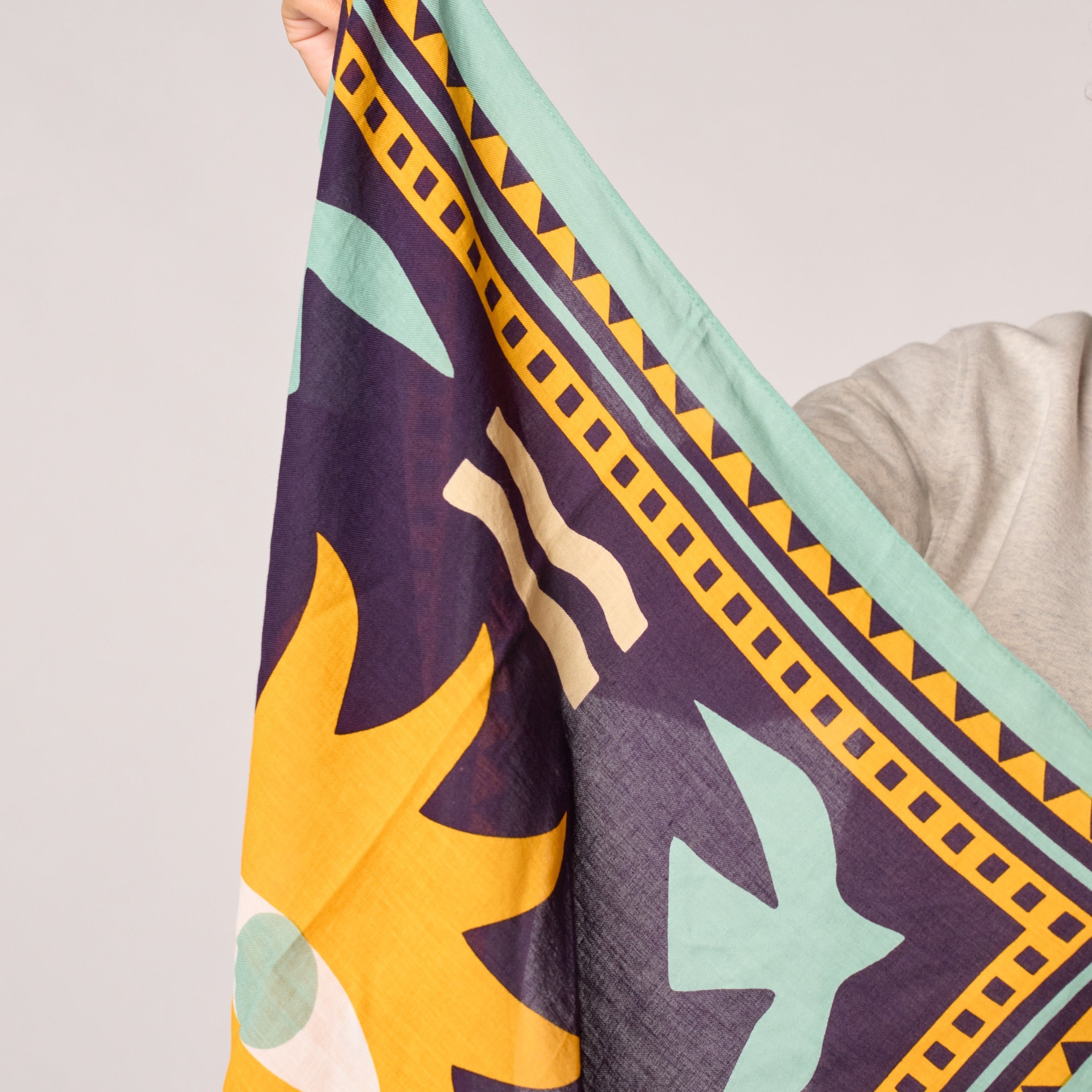 Small organic cotton scarf Paola BILLYBELT Blue