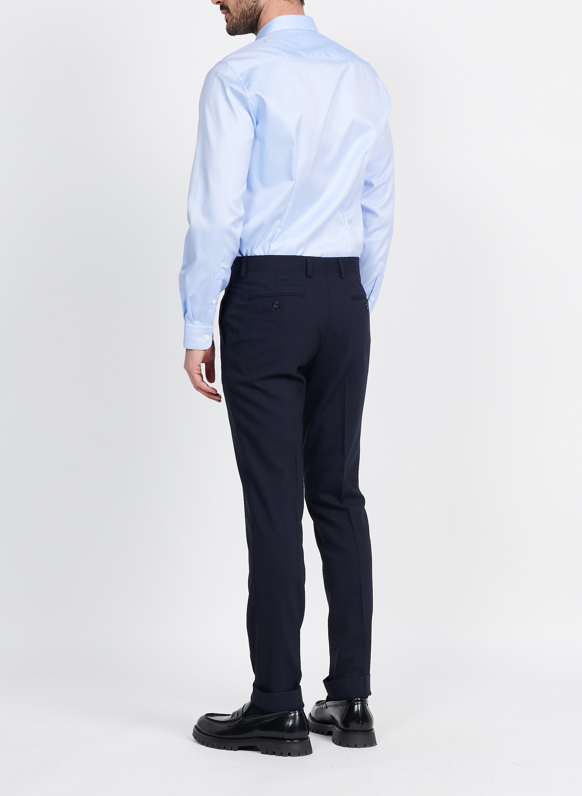 Slim-fit cotton shirt with classic collar ATELIER PRIVE Blue