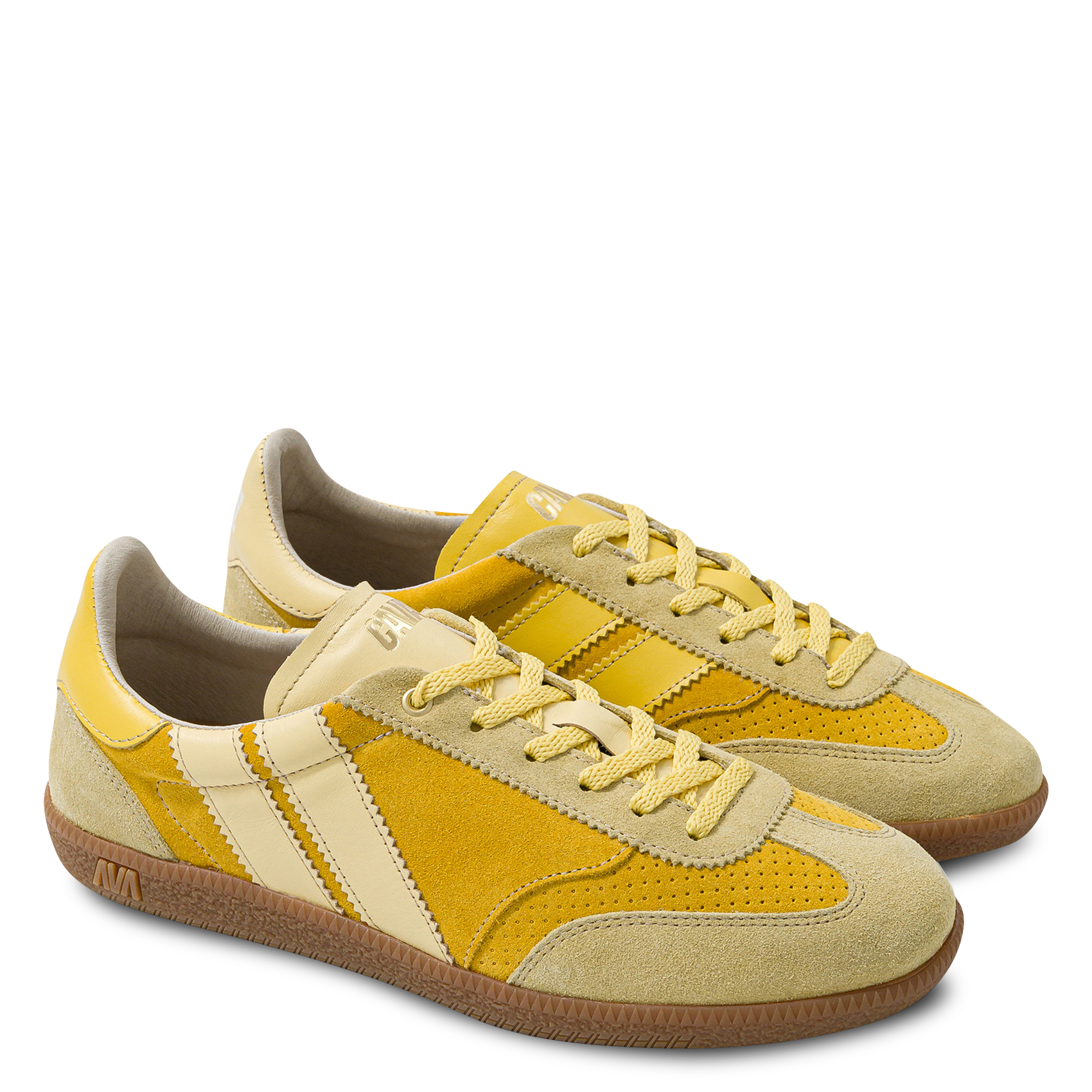 Suede leather low-top sneakers CAVAL Yellow