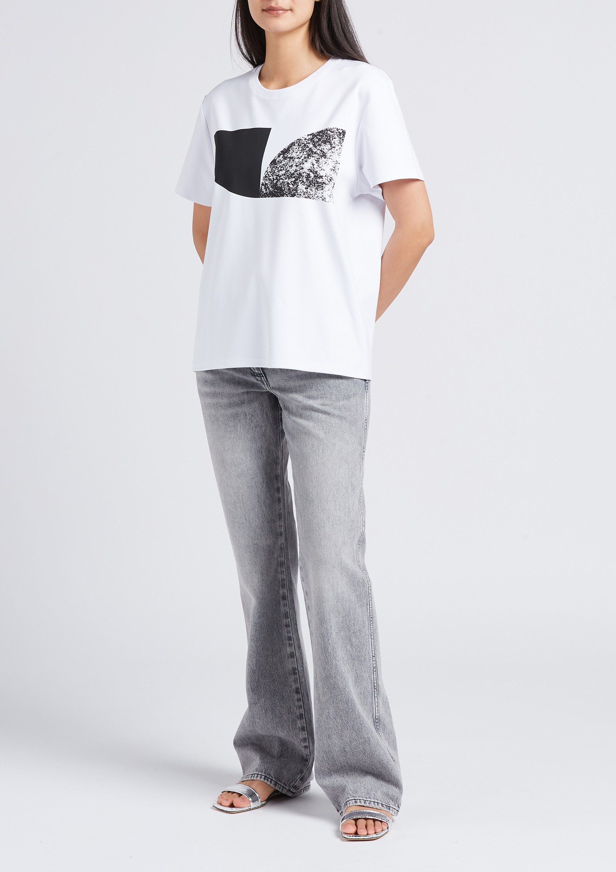 Jean flare taille haute en coton  IRO Gris