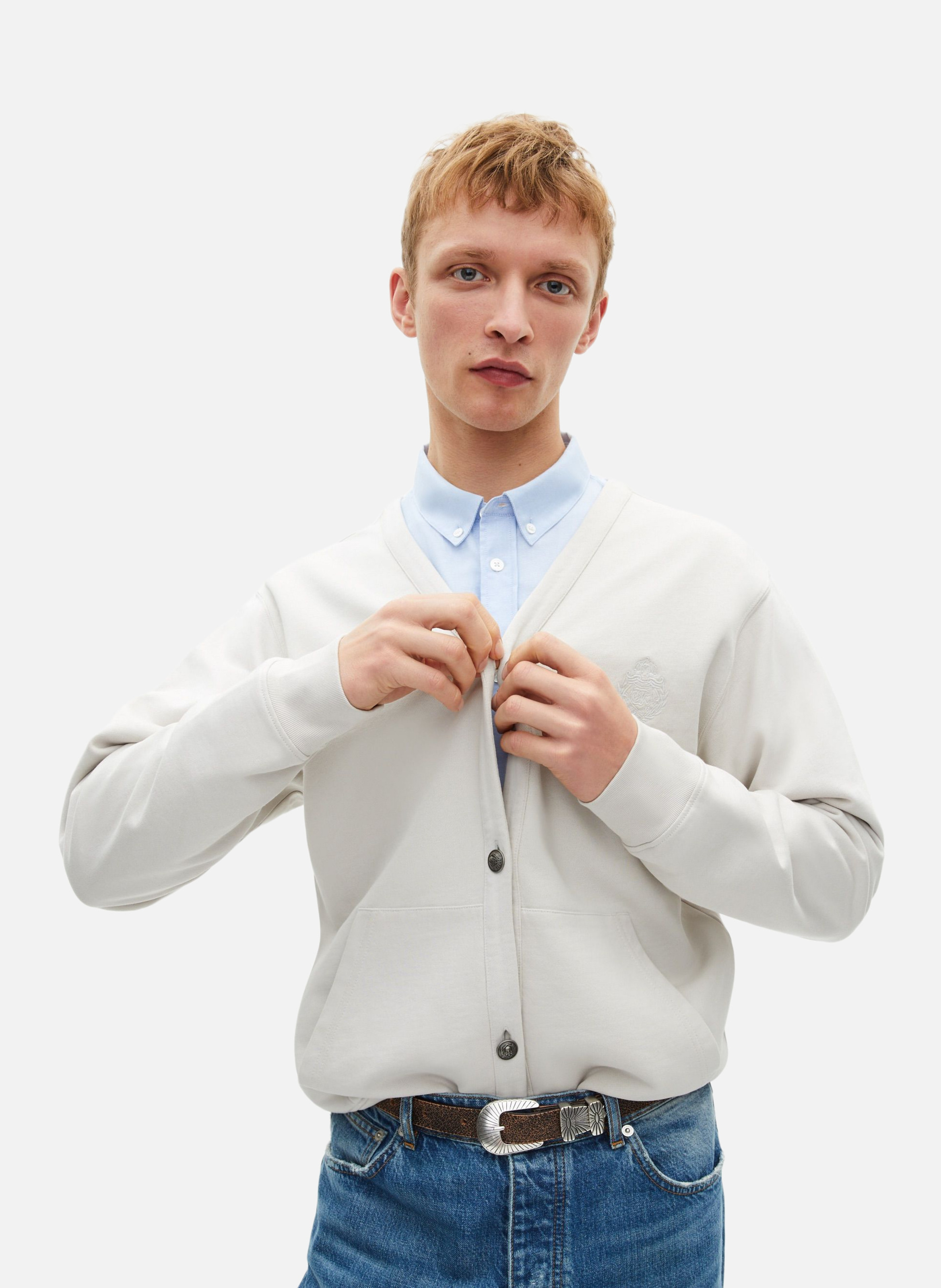 Buttoned jersey cardigan THE KOOPLES Grey