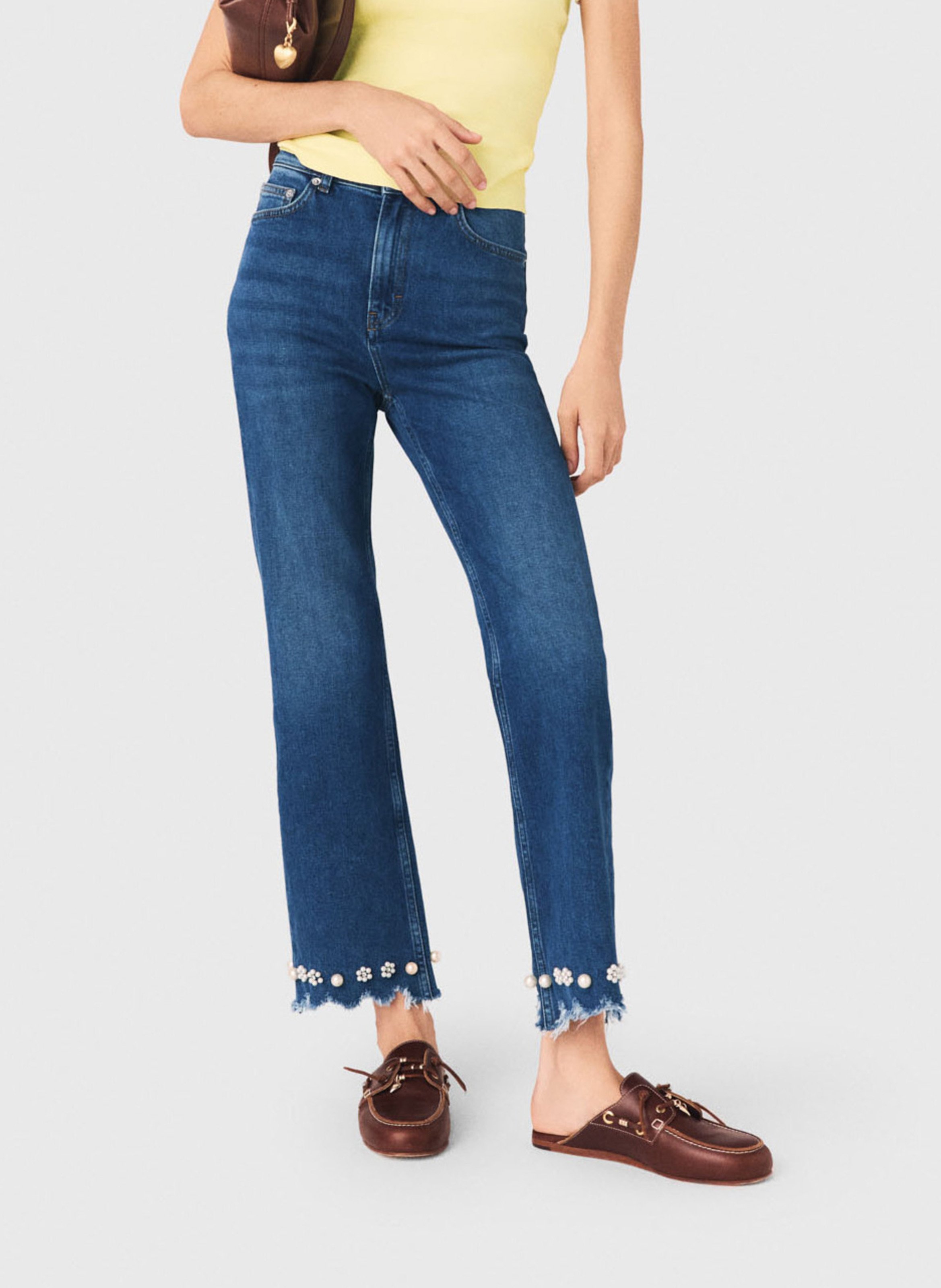 Rechte jeans - katoenblend MAJE Blauw