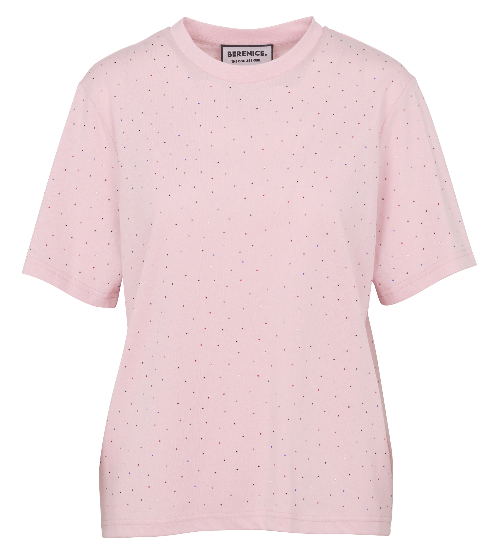 T-shirt met ronde hals en strass BERENICE Roze