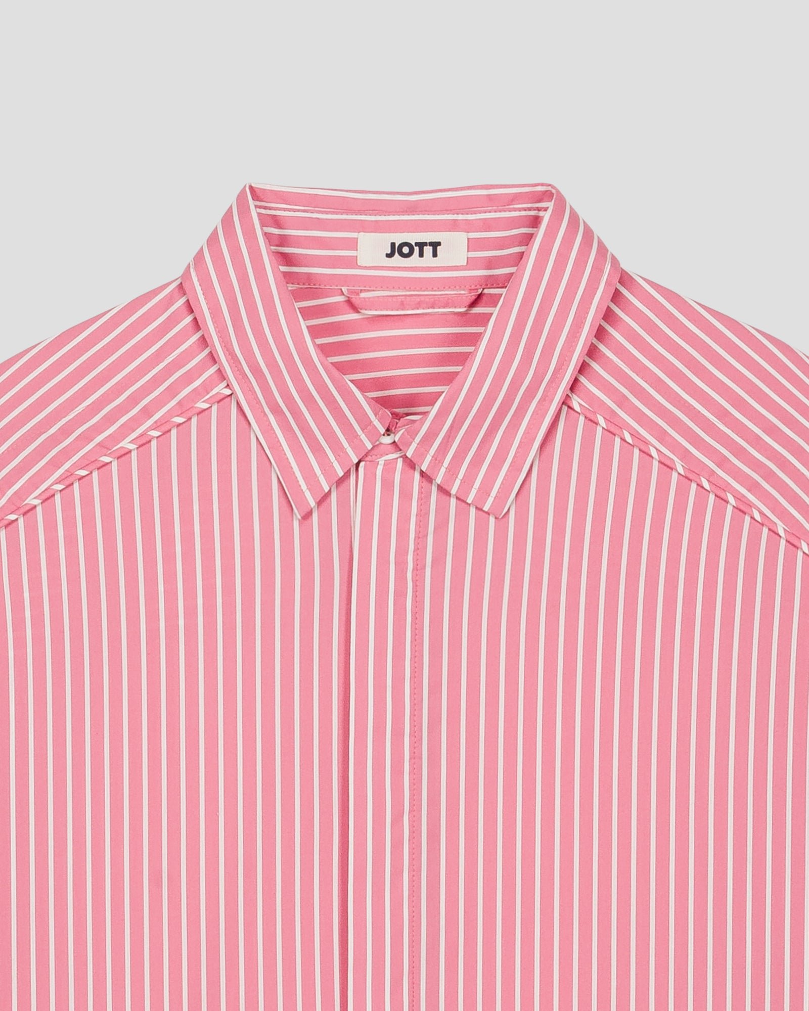 Unisex poplin shirt in duffy stripe fabric JOTT Pink