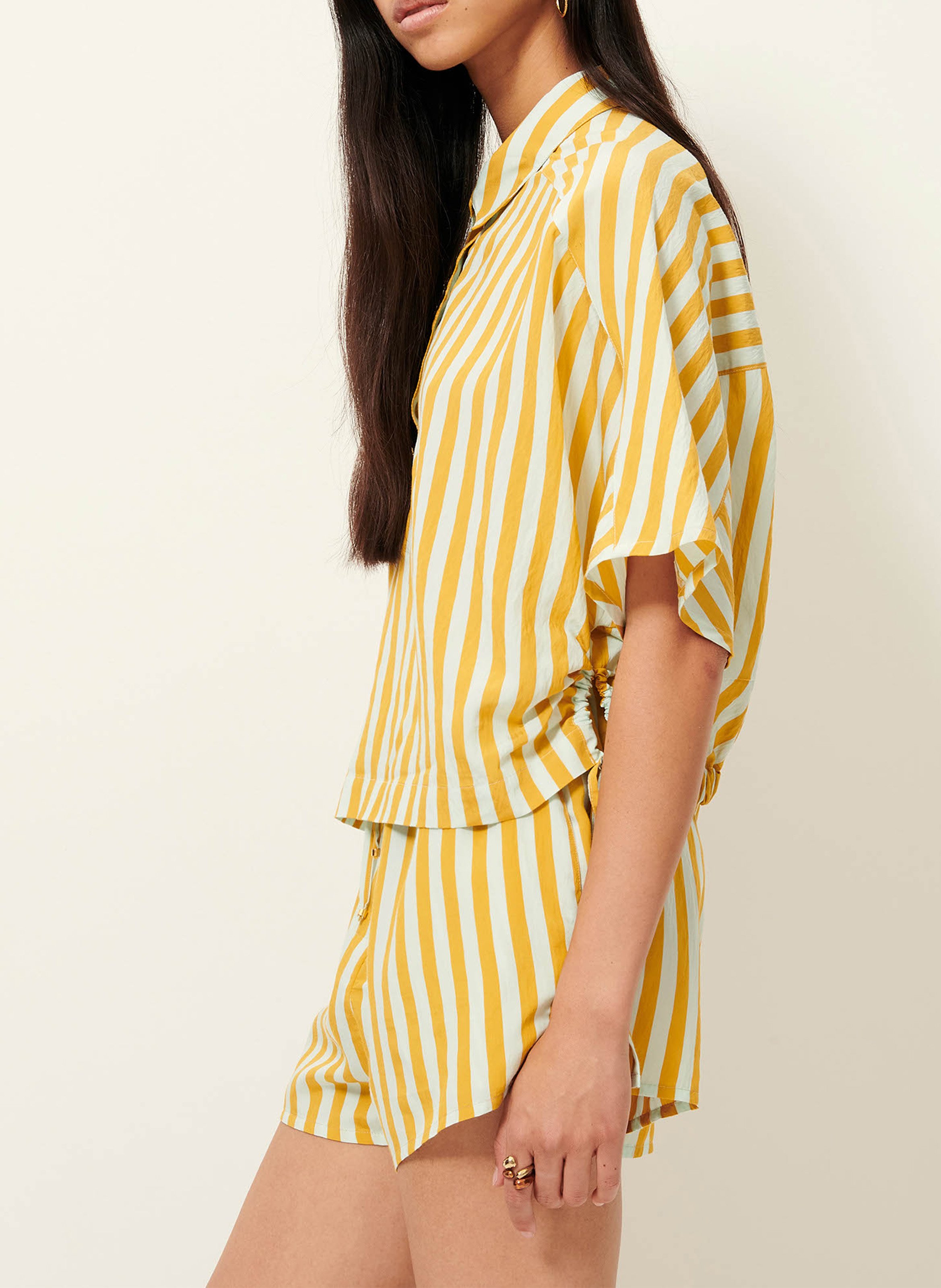 Wijde gestreepte pantalon SESSUN Geel