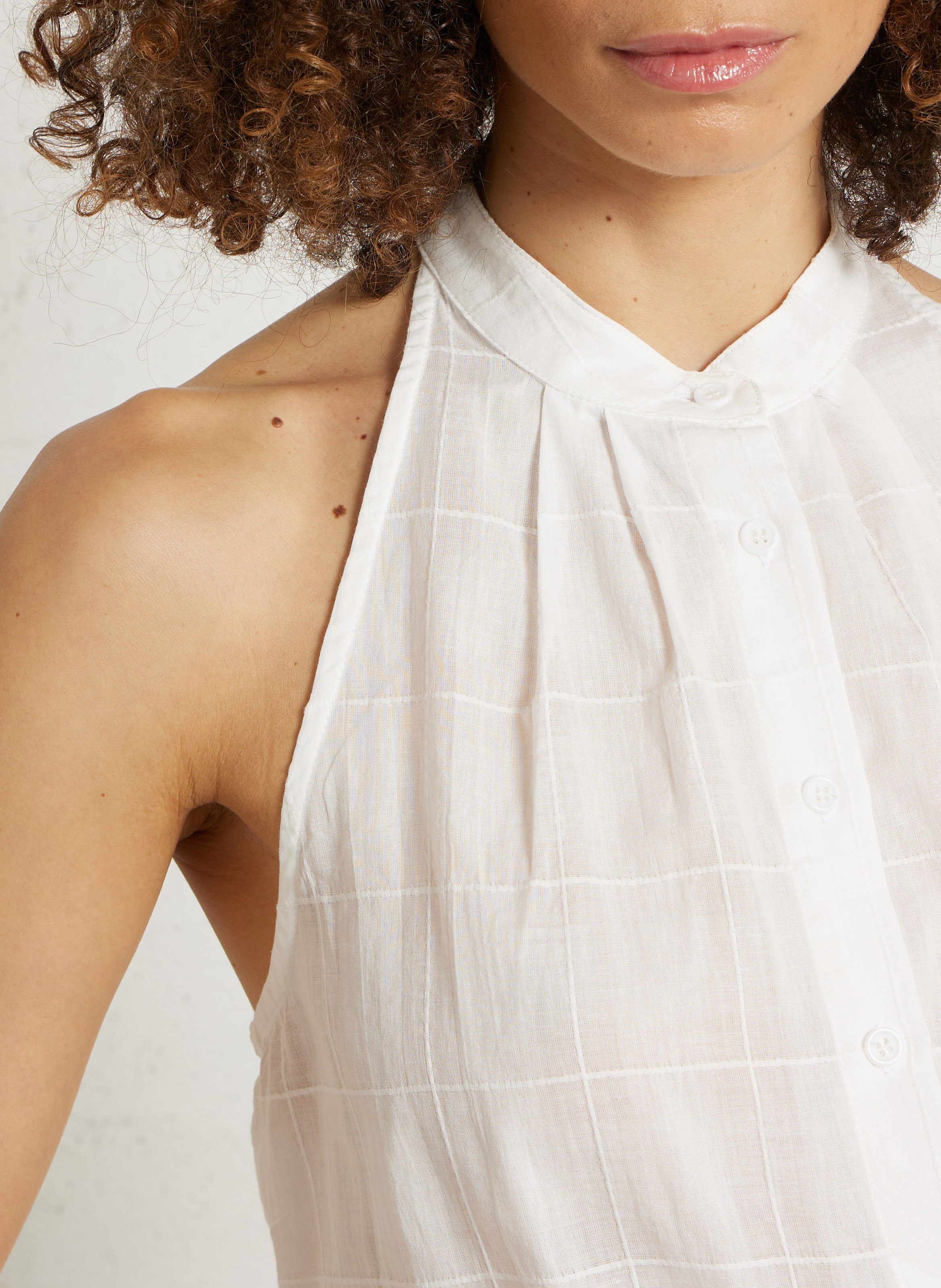 Top col rond en coton  SEE U SOON Blanc