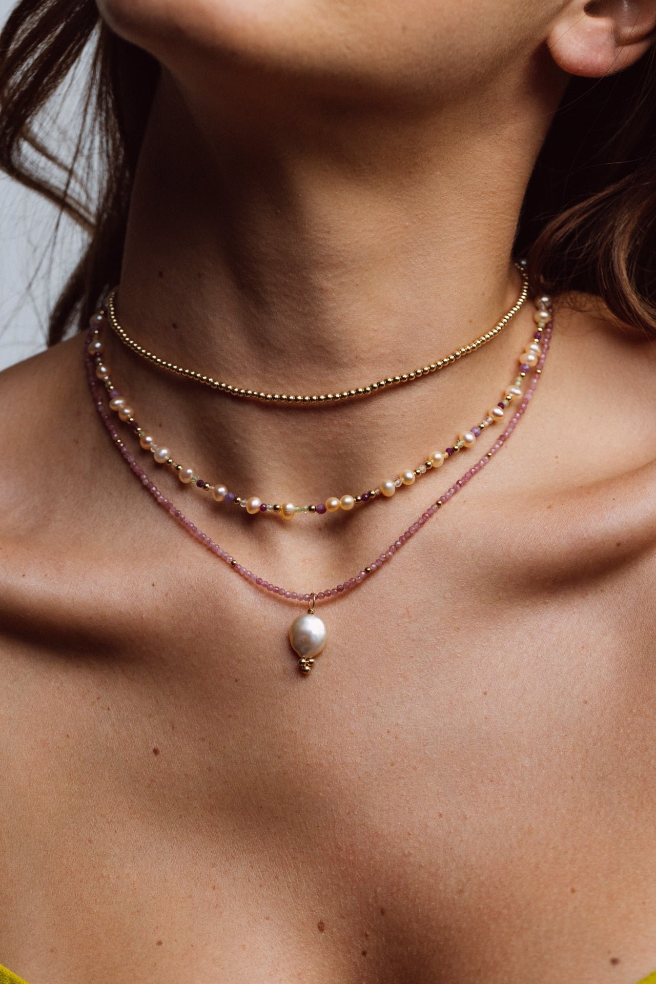 Necklace 40cm - tourmaline YAY Golden