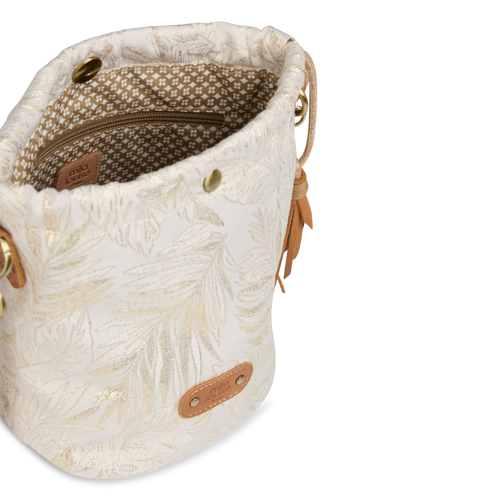 Emmertas met glitterpatronen MILA LOUISE Beige