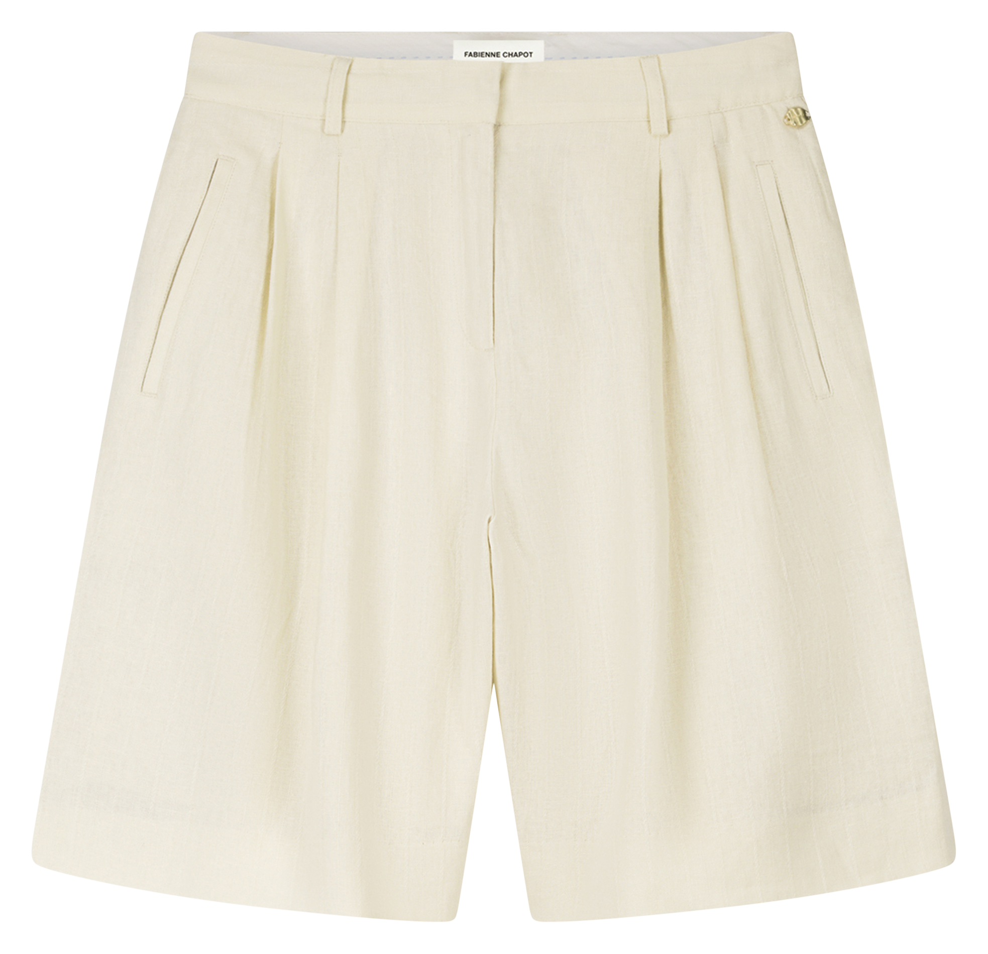 Gerade geschnittene Taillenshorts aus Leinen-Mix FABIENNE CHAPOT Weiss