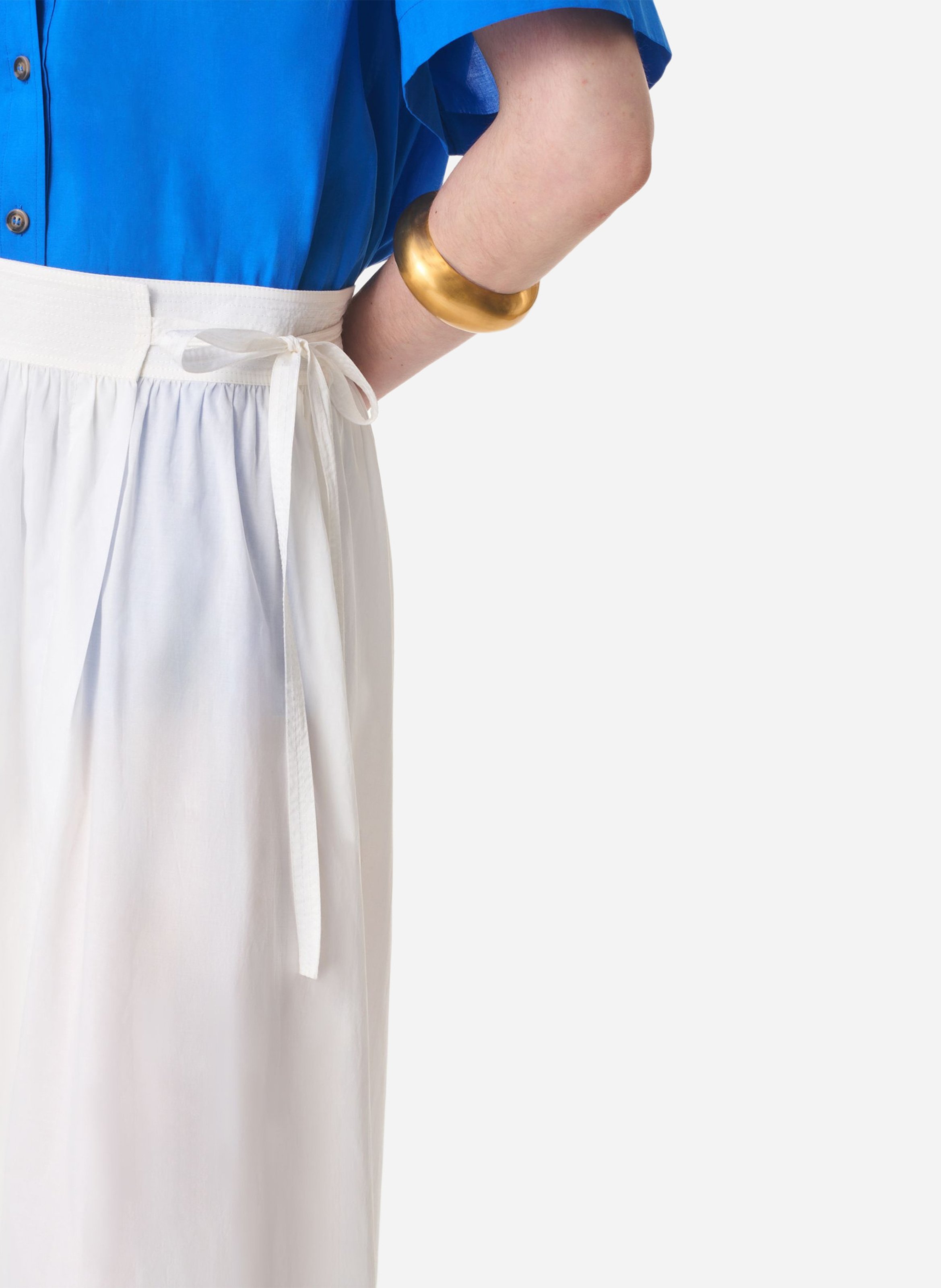 Jupe longue taille haute unie VANESSA BRUNO Blanc