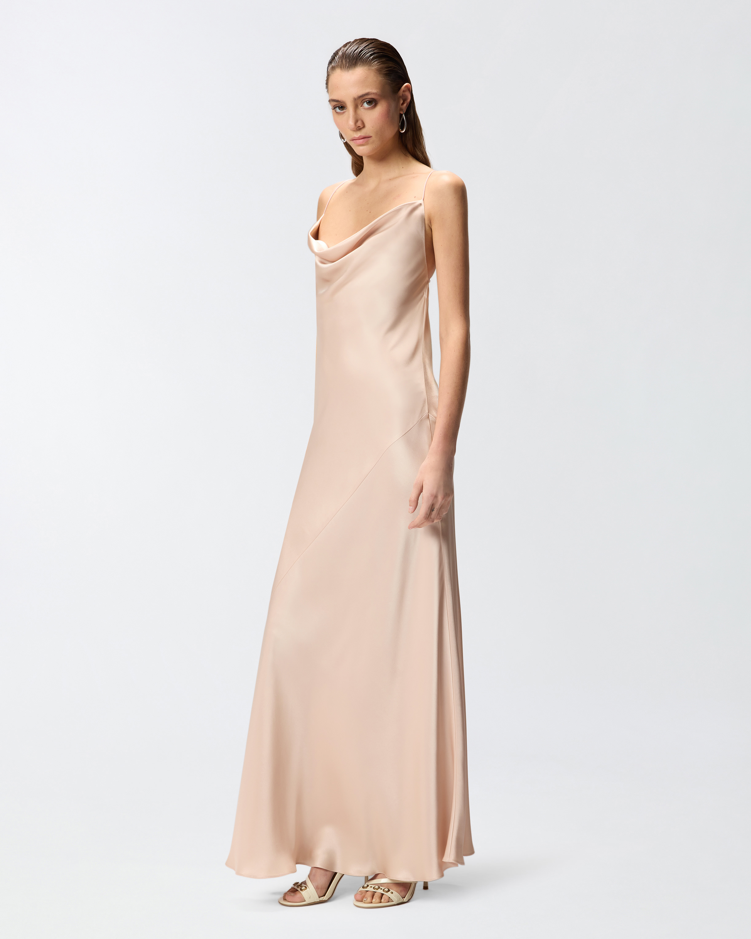 Robe combinette longue en satin PINKO