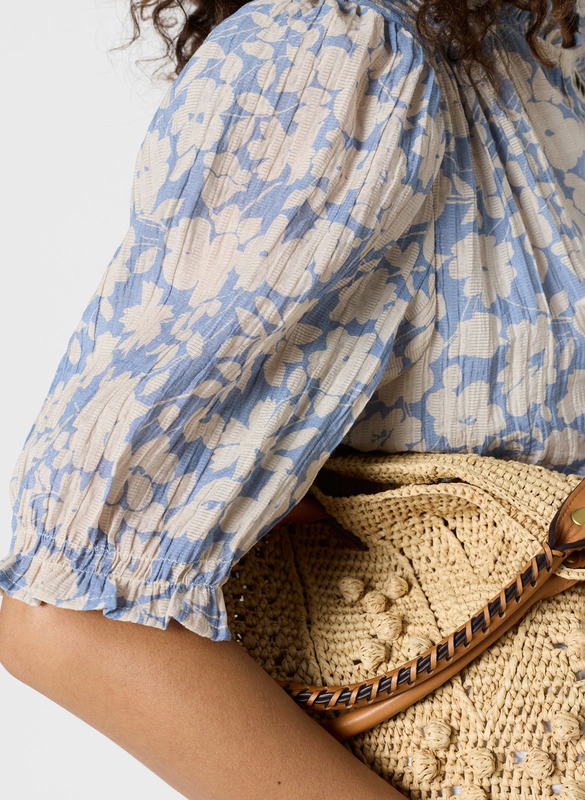 Kurzes bedrucktes Kleid mit Stehkragen GERARD DAREL Blau