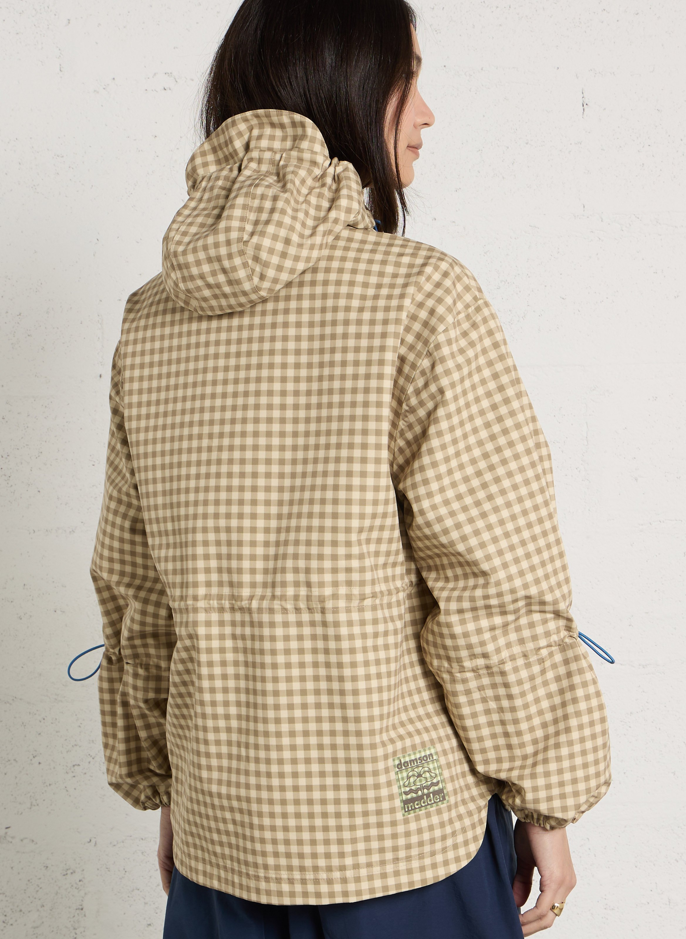 Oversized gingham print parka DAMSON MADDER Brown