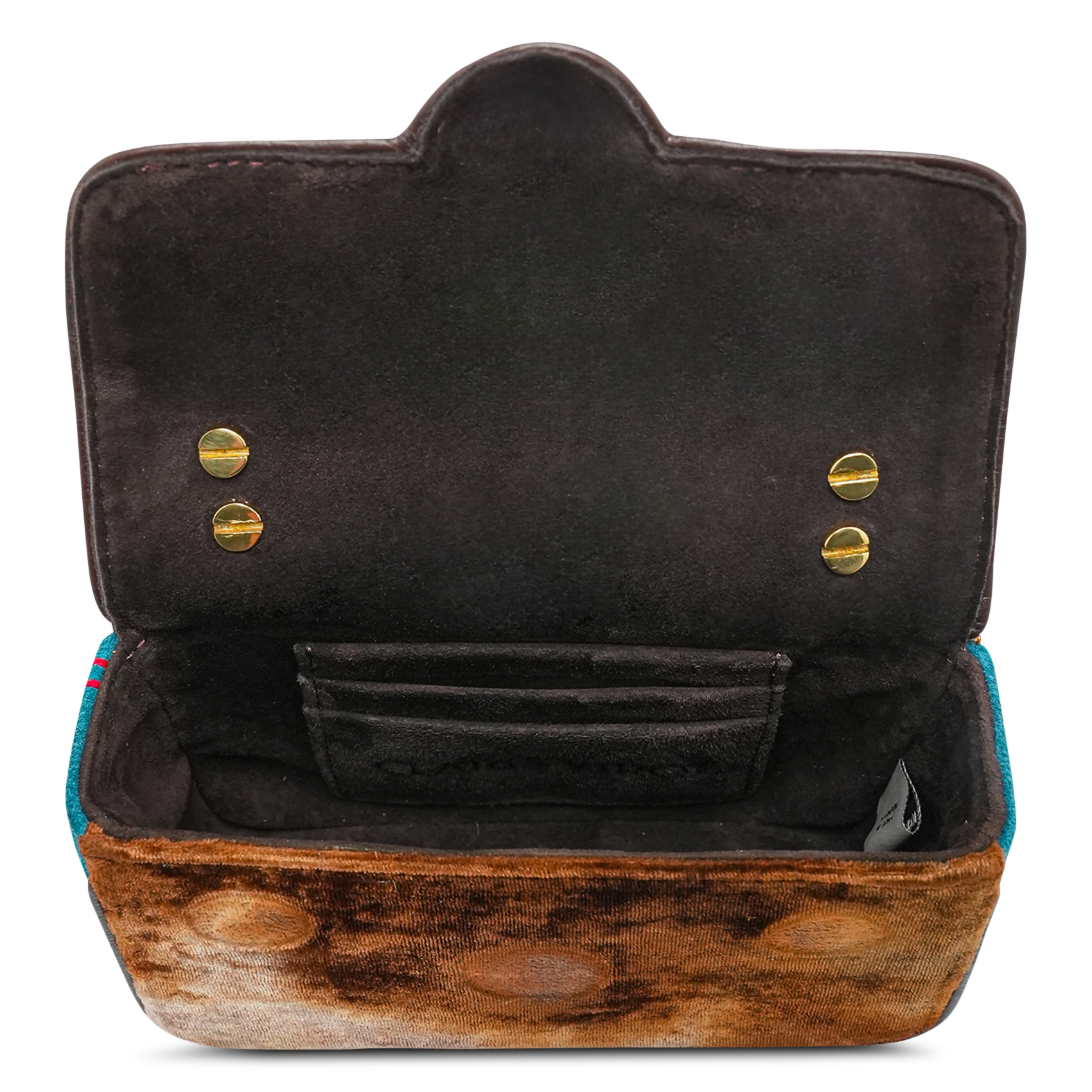 Velvet shoulder bag CLARIS VIROT Multicolored