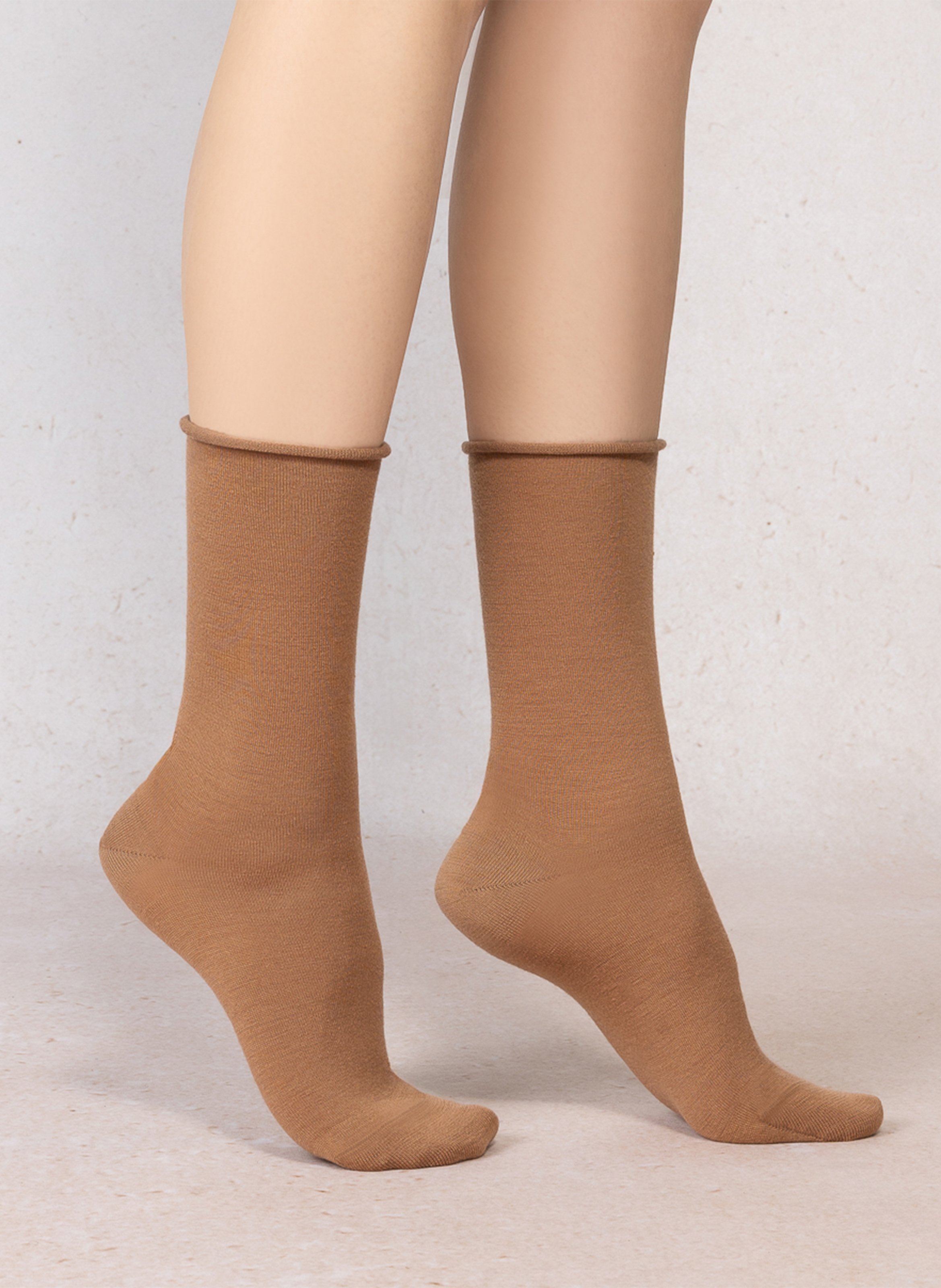 Chaussettes en laine fine mélangée | Marron BLEUFORET Femme