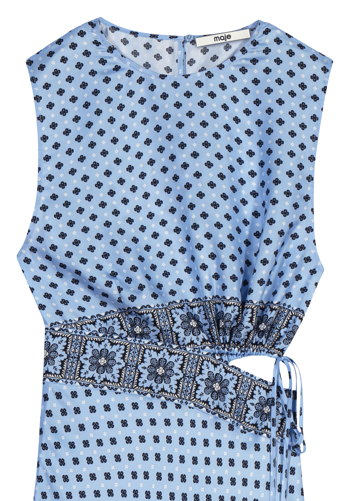 Robe longue asymétrique MAJE Bleu