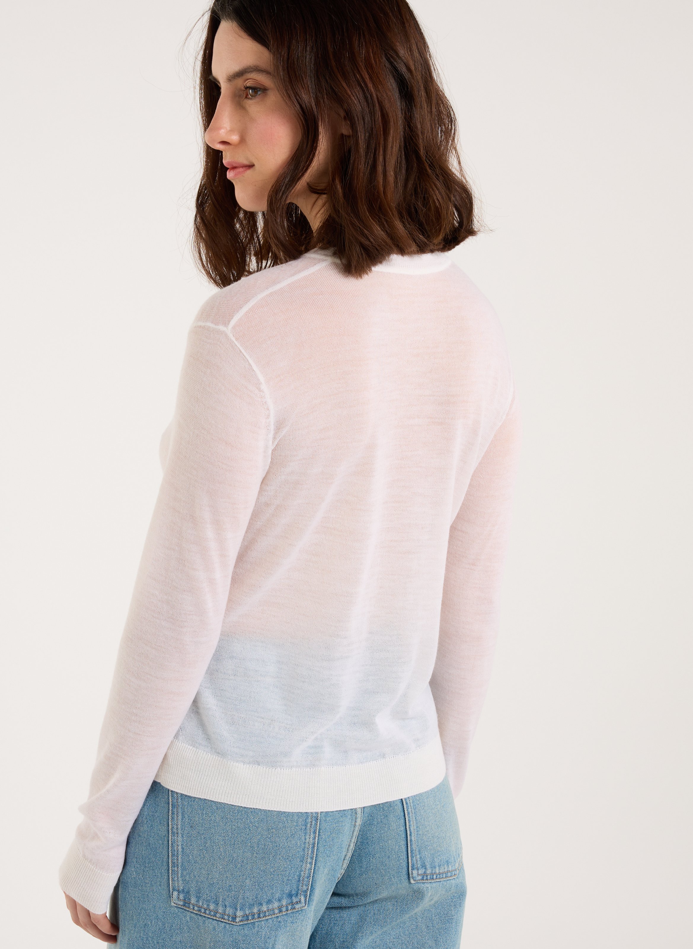 Round neck wool cardigan SAISON 1865 Beige