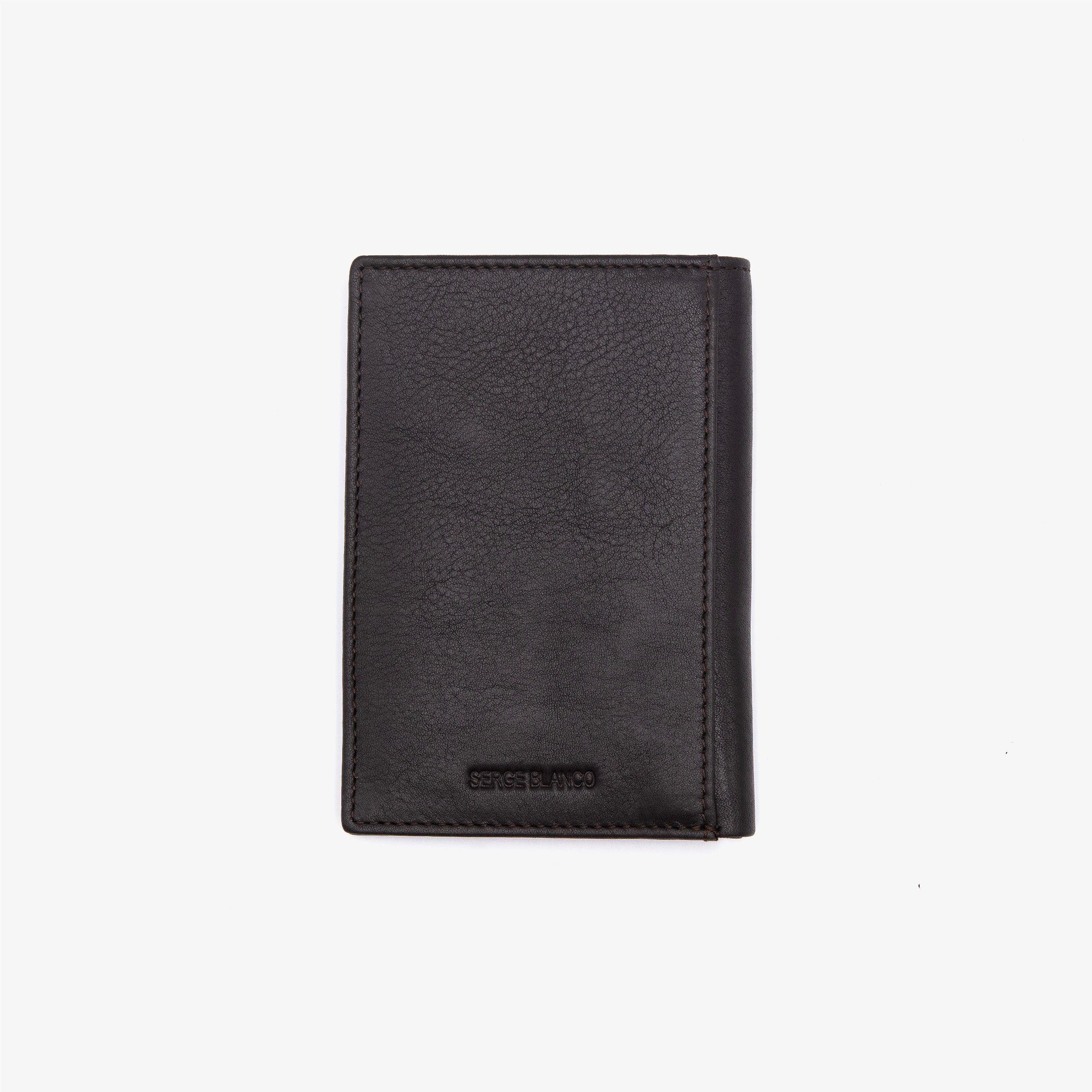 Leather wallet with embossed logo SERGE BLANCO Brown