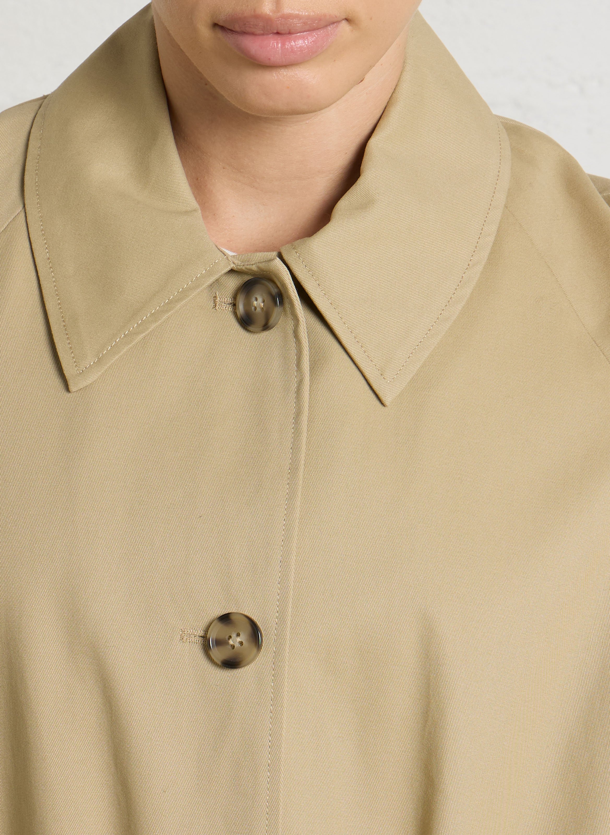 Long buttoned cotton trench coat DES PETITS HAUTS Beige
