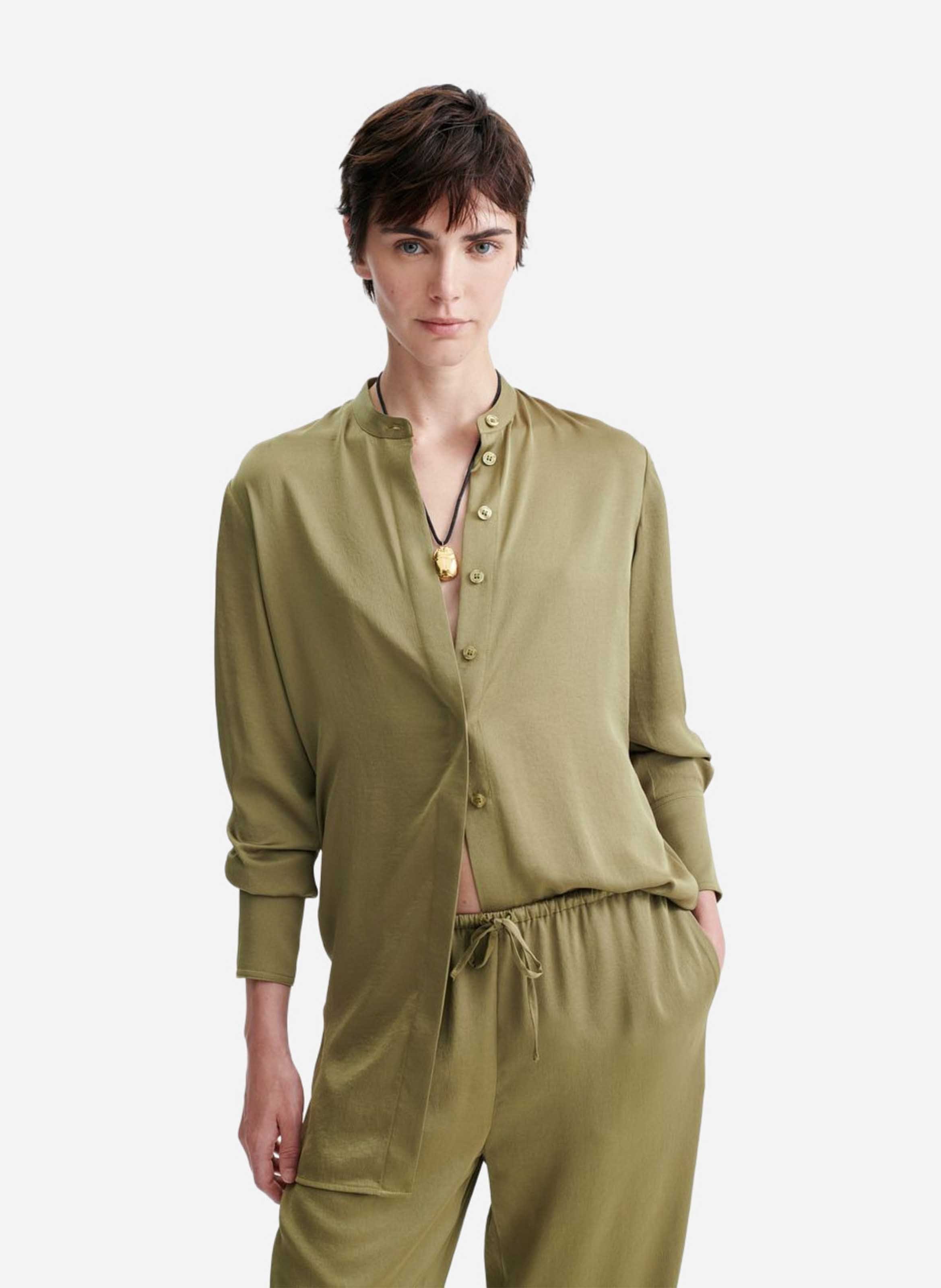 Straight-cut shirt with classic collar VANESSA BRUNO Green