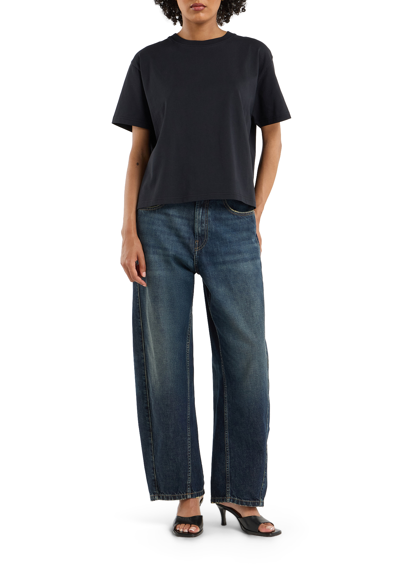 Vintage cotton T-shirt. SAISON 1865 Black