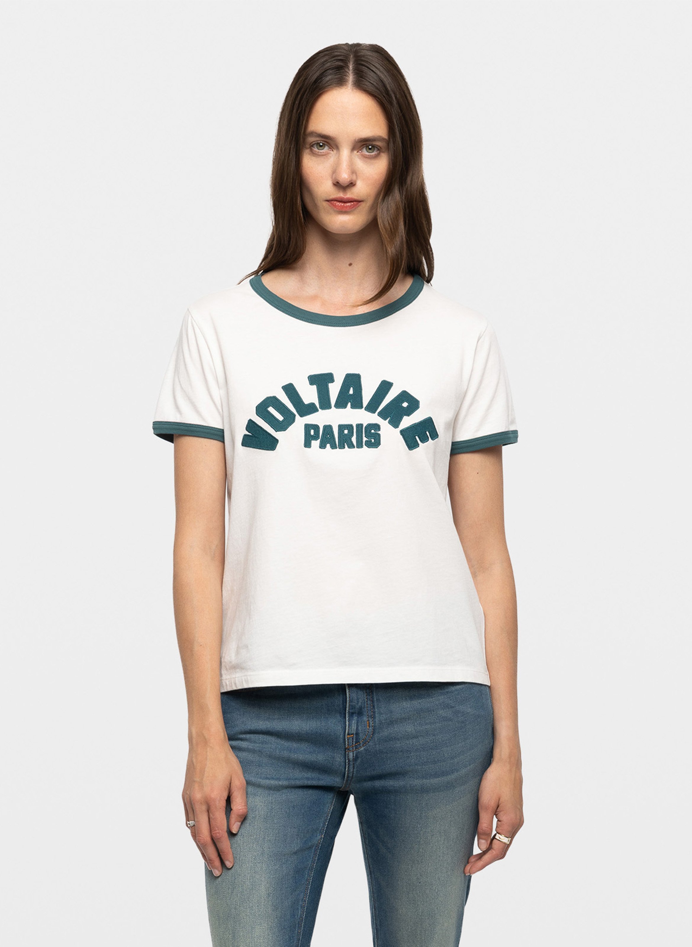 Gerades T-Shirt aus Baumwolle, bestickt ZADIG&VOLTAIRE