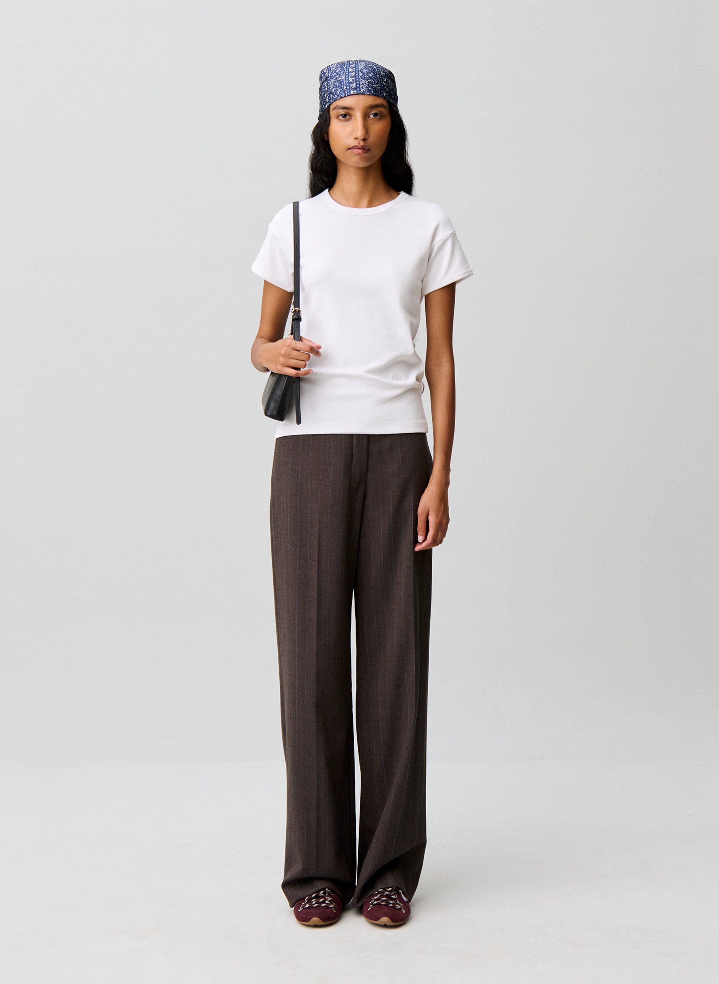 Tee-shirt droit en coton CLAUDIE PIERLOT Beige