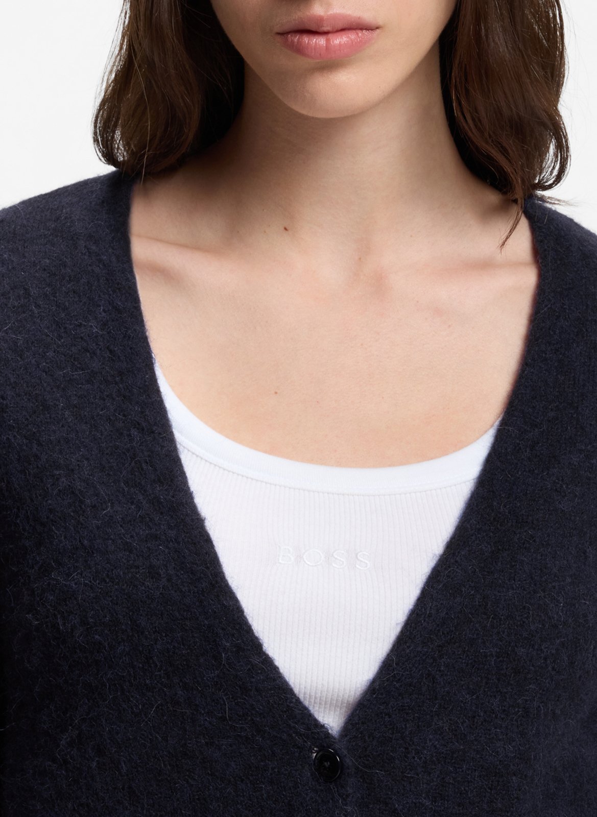 Loose-fit V-neck sweater BOSS Blue