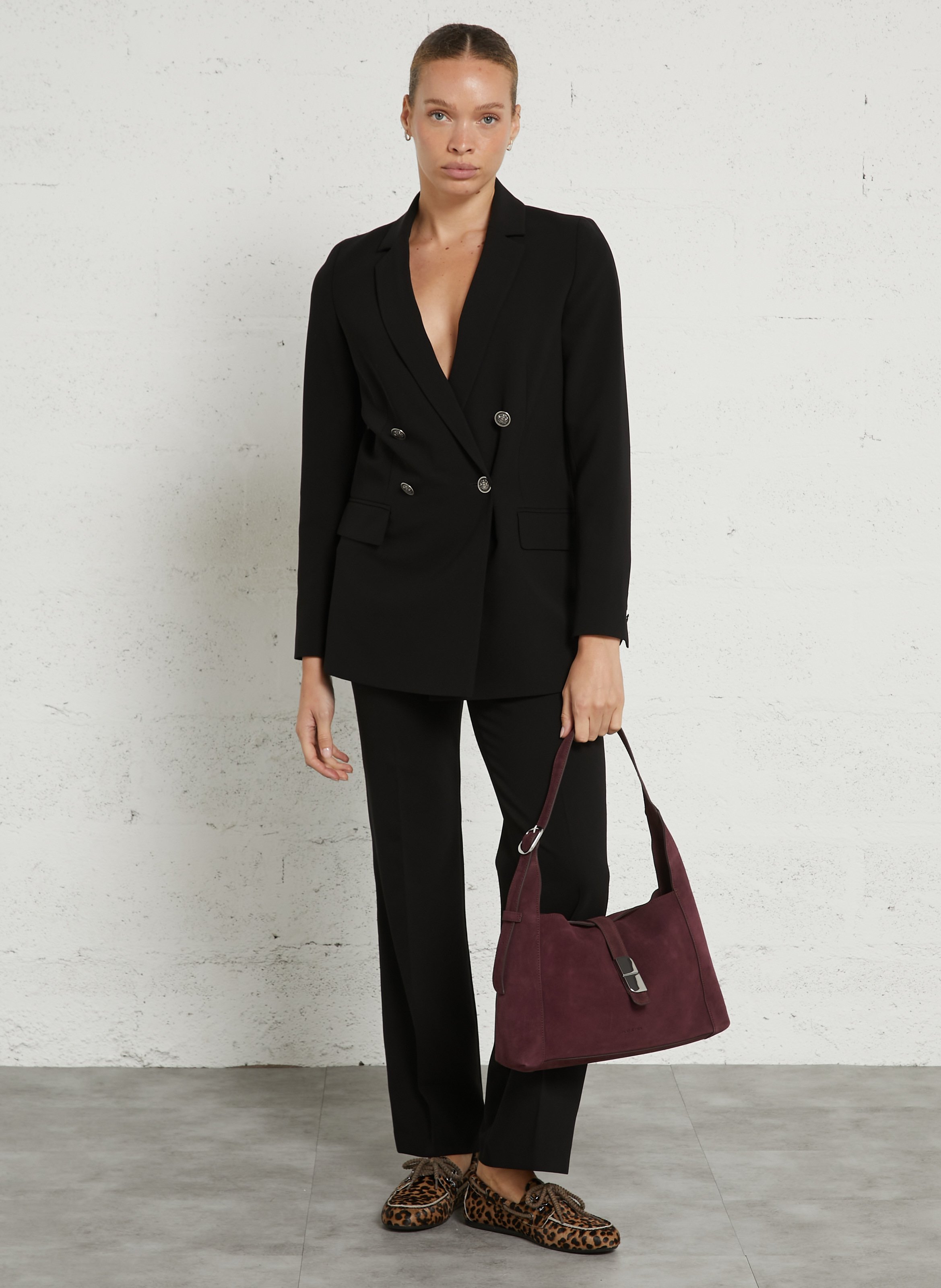 Blazer droit à double boutonnage  MAISON 123 Noir
