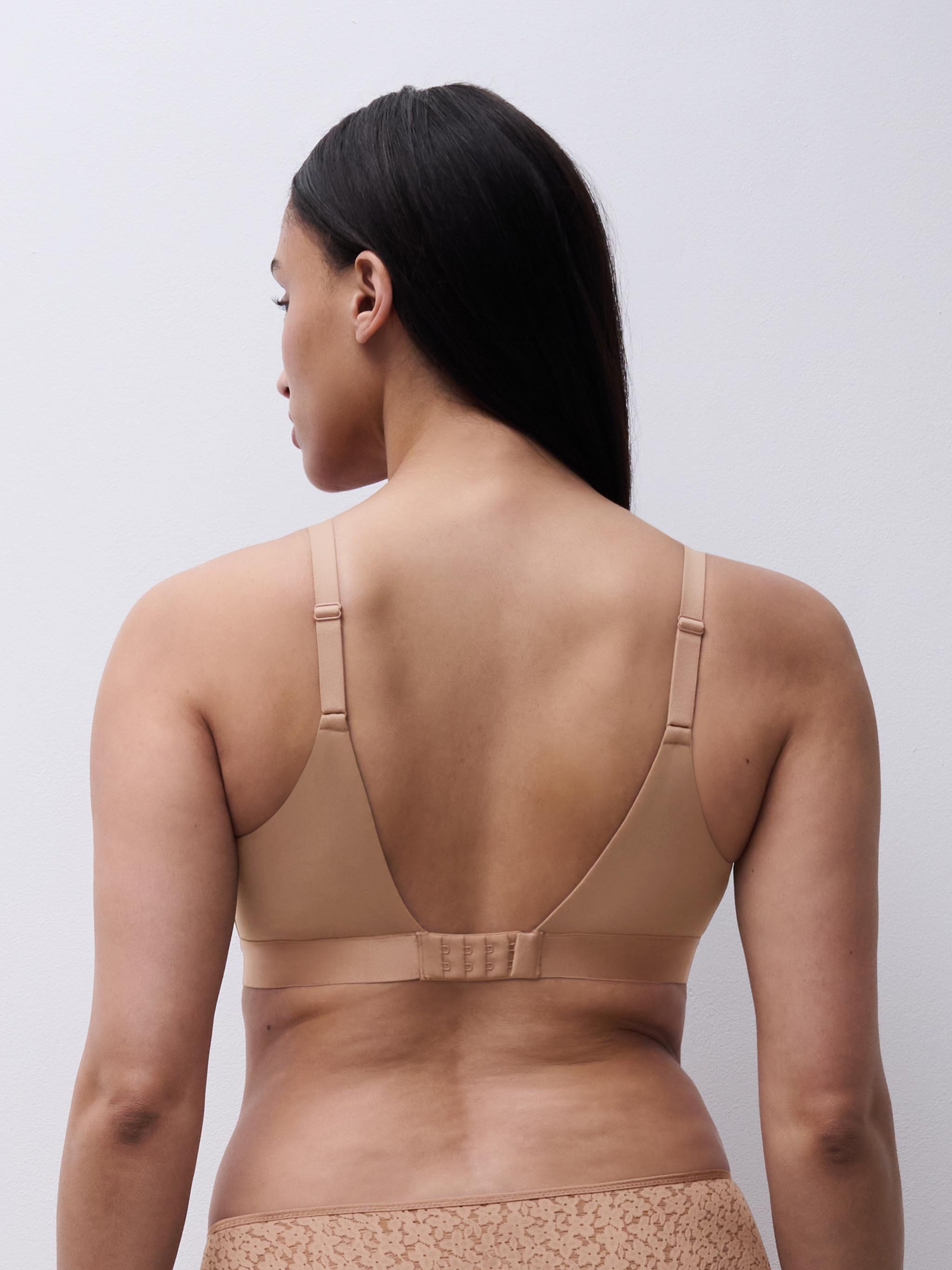 Soutien-gorge sans armature maintien en dentelle CHANTELLE Marron