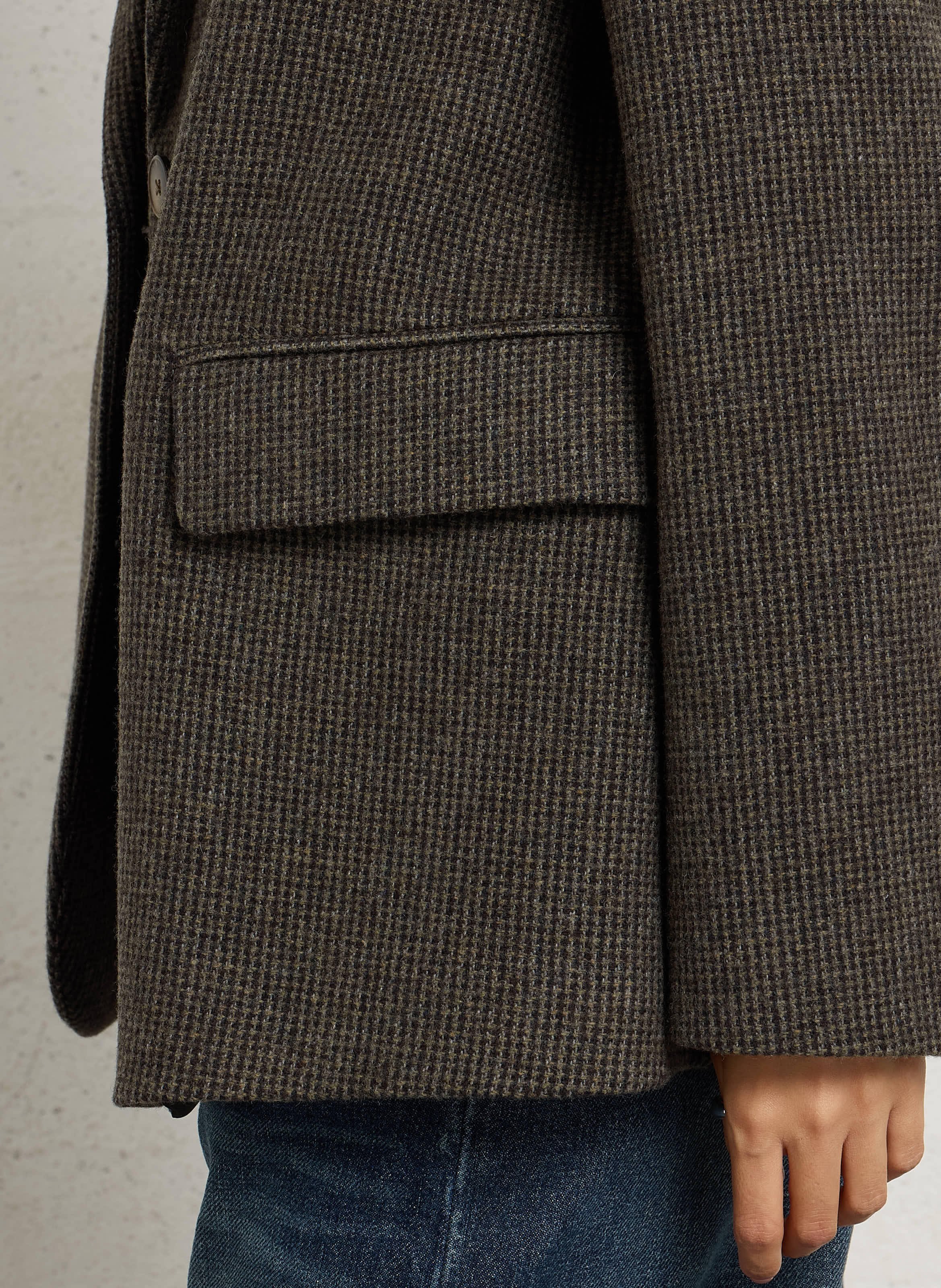 Straight wool blend blazer coat MAISON HOTEL Brown