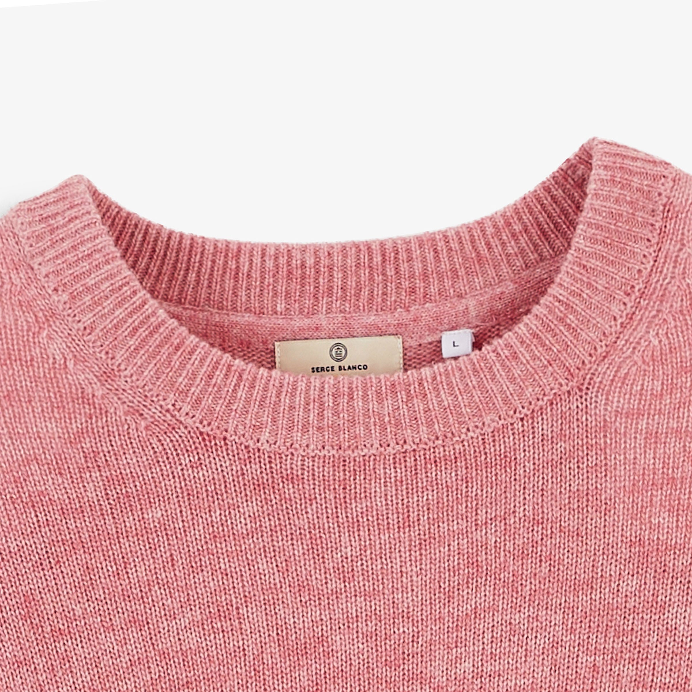 MADANI round-neck wool sweater in dahlia pink SBPLAY SERGE BLANCO Pink