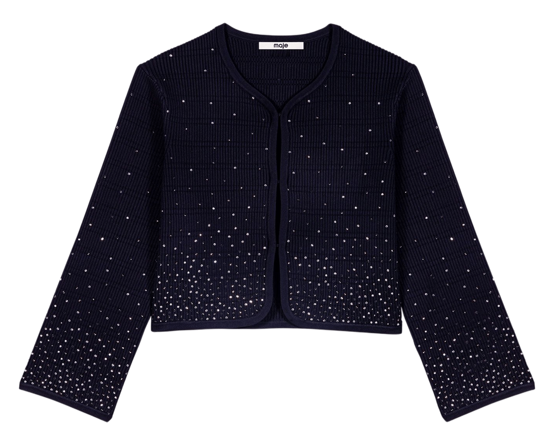 Cardigan court à strass MAJE Bleu