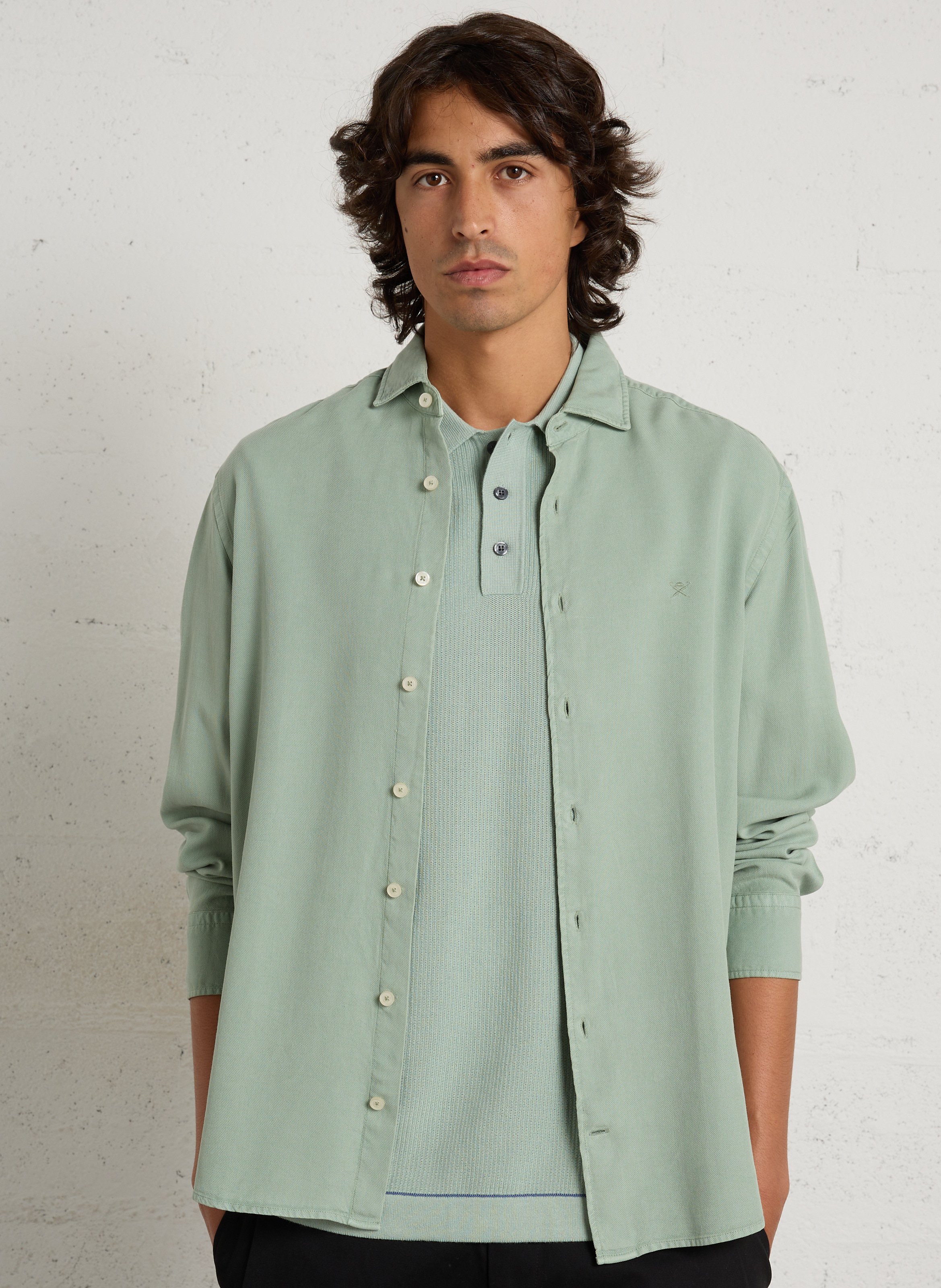 Polo droit en coton épais HACKETT Vert