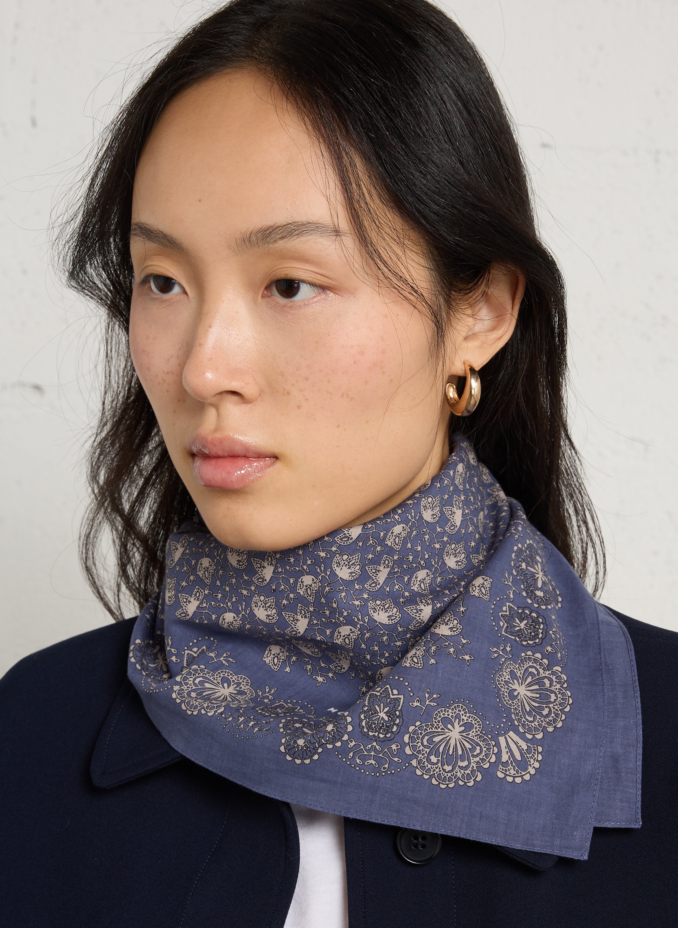 Printed cotton square scarf MOISMONT
